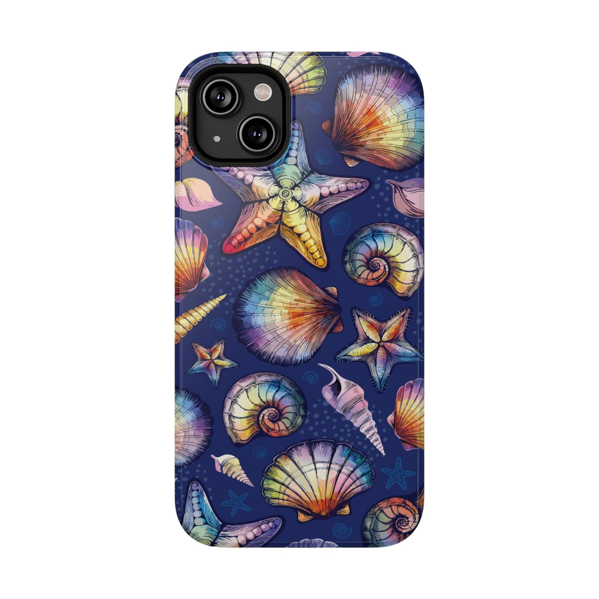 Rainbow Seashell Phone Case • Designed to fit most iPhone and Samsung Phones Phone Case Printify iPhone 14 Plus Glossy Without gift packaging