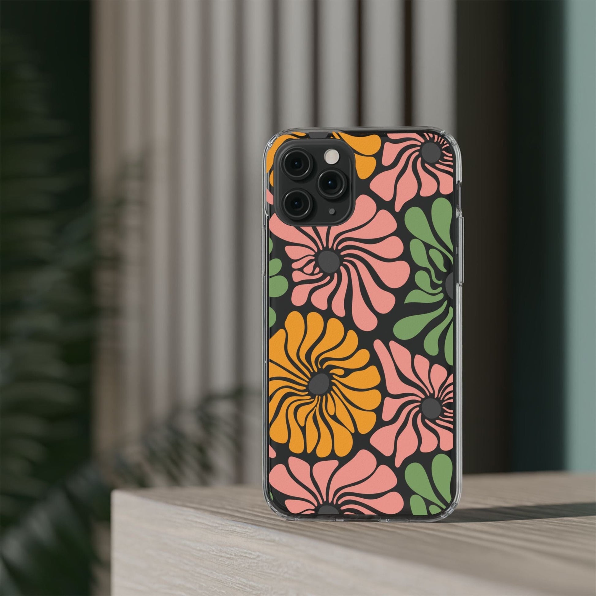 Retro Flower Phone Case, Hippie Boho Clear Phone Case, Matisse Flower Market Daisies Phonecase for iPhone 12, iPhone 13, iPhone 14 & Samsung Phone Case Printify 