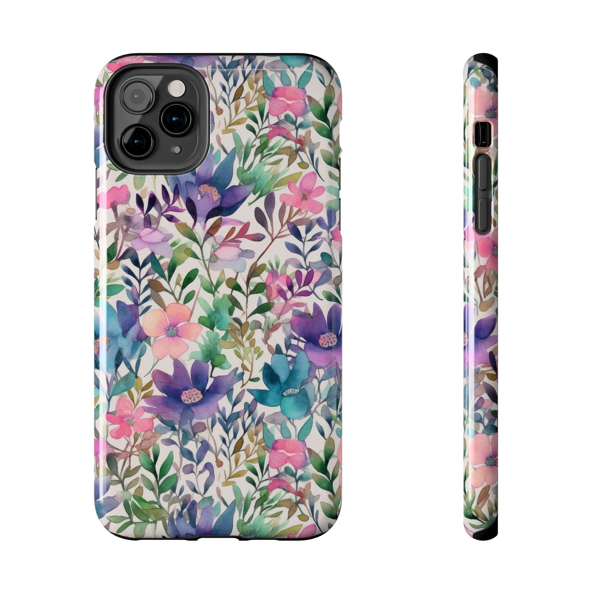 Petite Watercolor Flowers Tough Phone Case • Designed to fit Most iPhone and Samsung Phones Phone Case Printify iPhone 11 Pro Max 