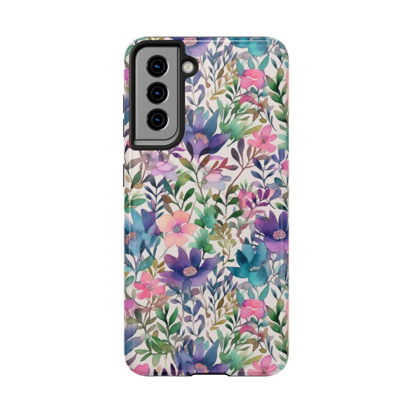 Petite Watercolor Flowers Tough Phone Case • Designed to fit Most iPhone and Samsung Phones Phone Case Printify Samsung Galaxy S21 