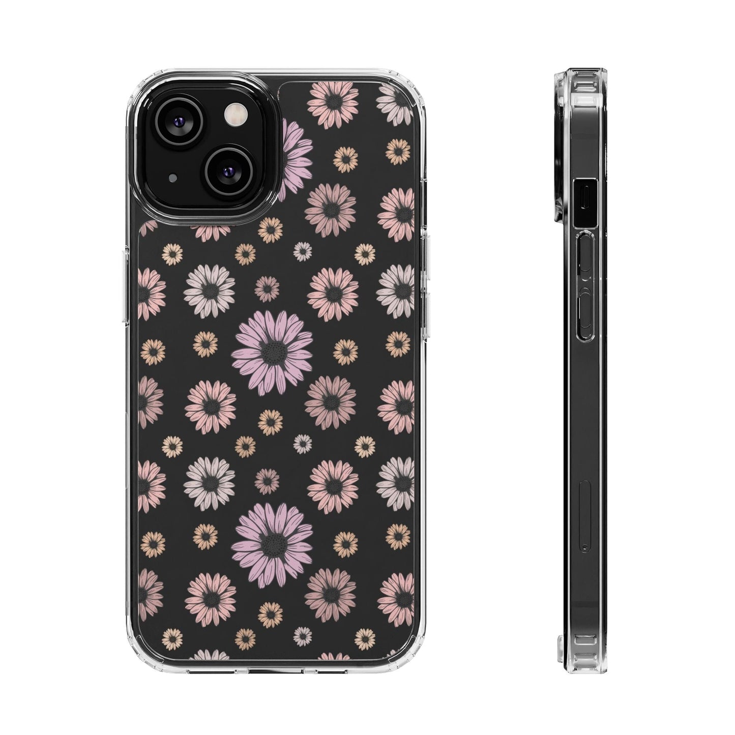 Autumn Clear Phone Cases, Pastel Flower iPhone 15 Case, Vintage 70s Retro Hippie Vibe, Abstract Floral iPhone 14 Case, 13 12, Samsung Galaxy Phone Case Printify 