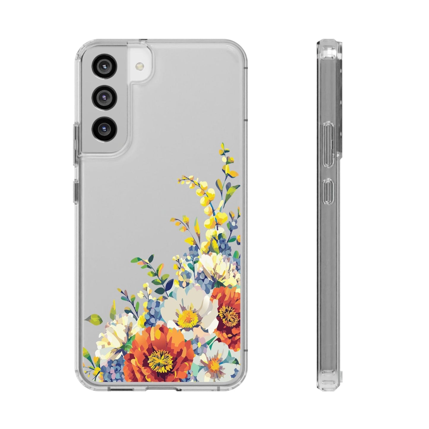 Summer Flowers Clear Phone Case • Designed to fit iPhone and Samsung Phones Phone Case Printify Samsung Galaxy S22 Plus Without gift packaging 