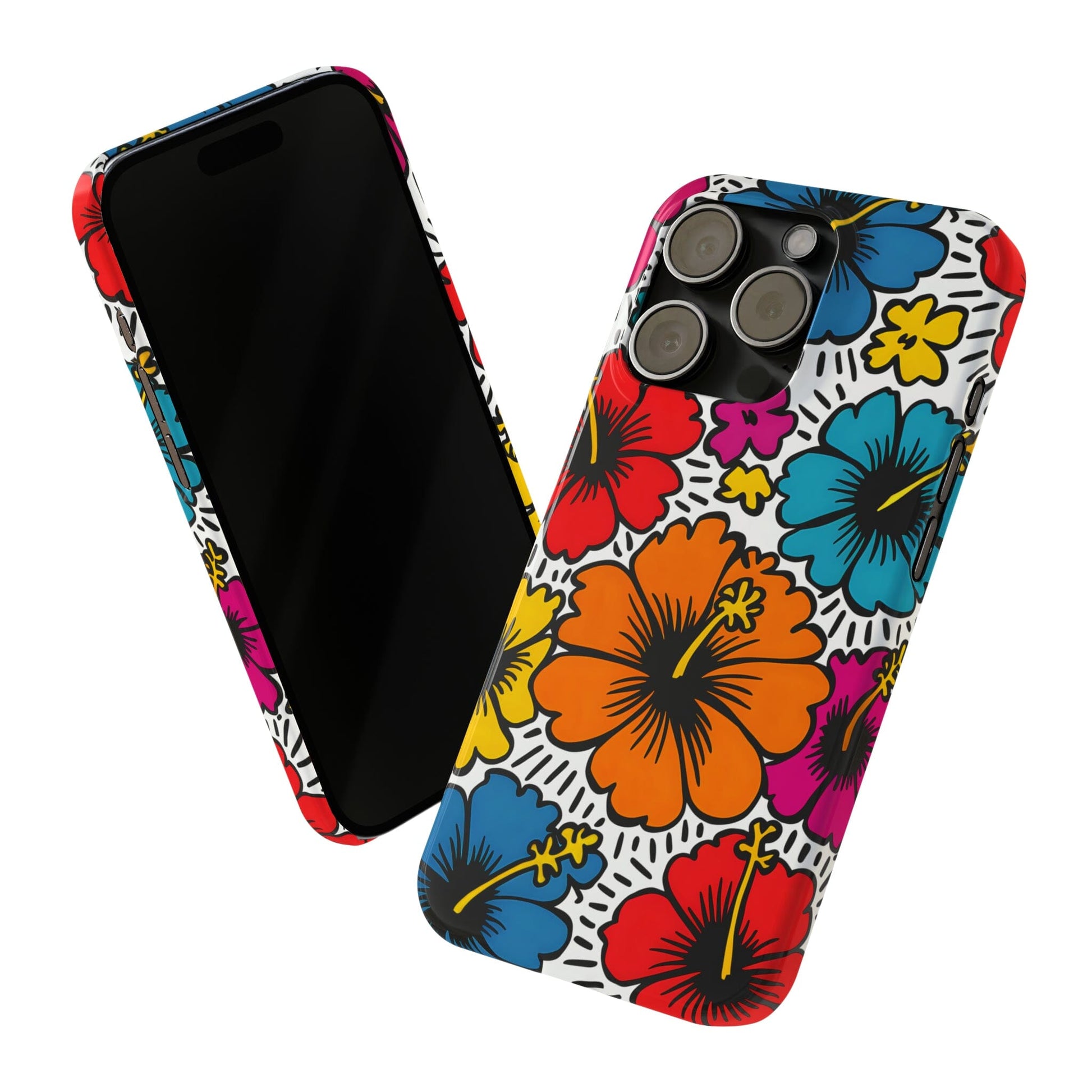 Coconut Girl Hibiscus Phone Case, Pop Art Design, Modern Art Cell Phone Case, iPhone 12-15 Phone Case Printify 