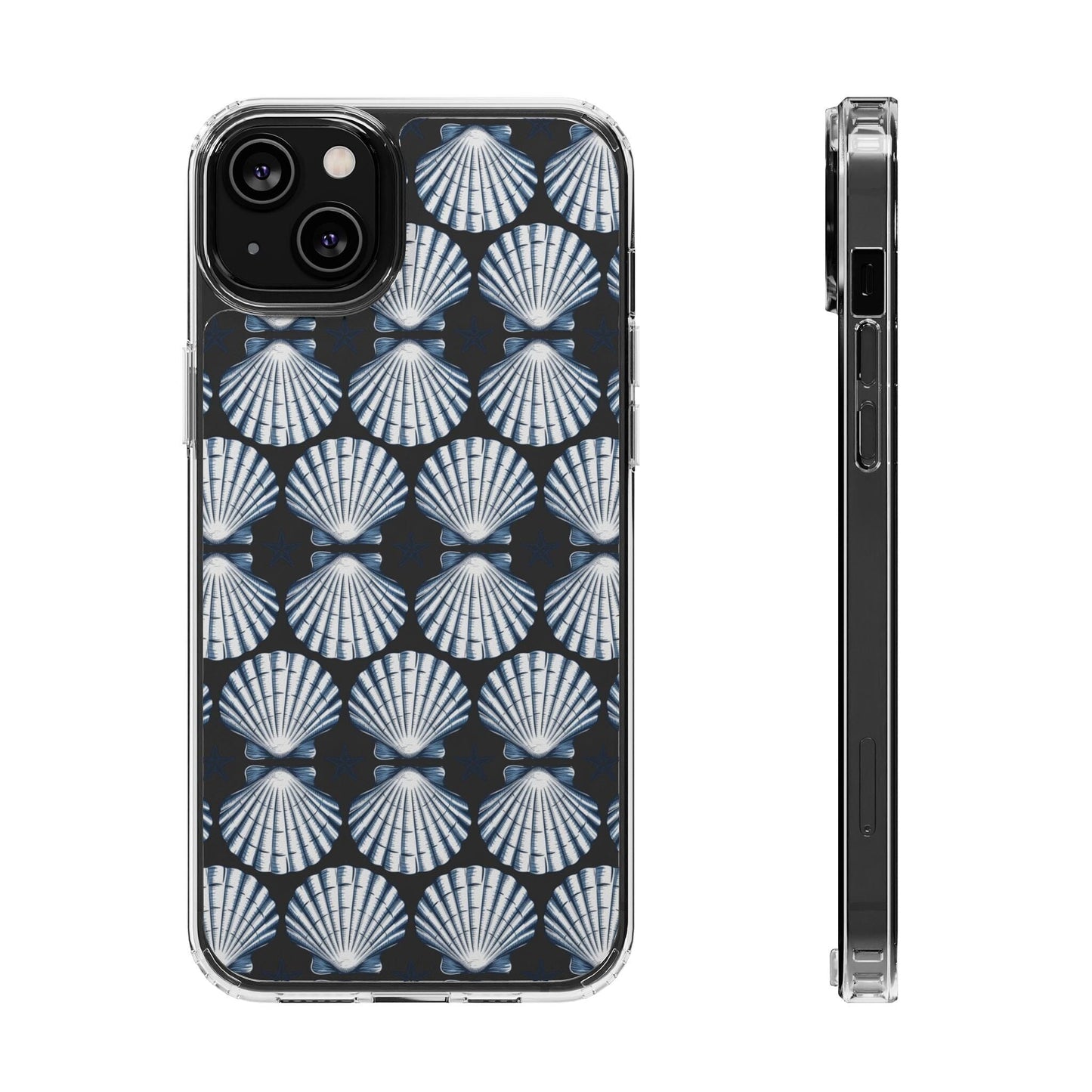 Meet Me At The Beach, iPhone 16 Clear Phone Case, Summer Vibes Seashell Phone Cases, iPhone 16 Pro, iPhone 15 Plus, 14 Pro, Samsung Galaxy Phone Case Printify iPhone 14 Plus Without gift packaging 