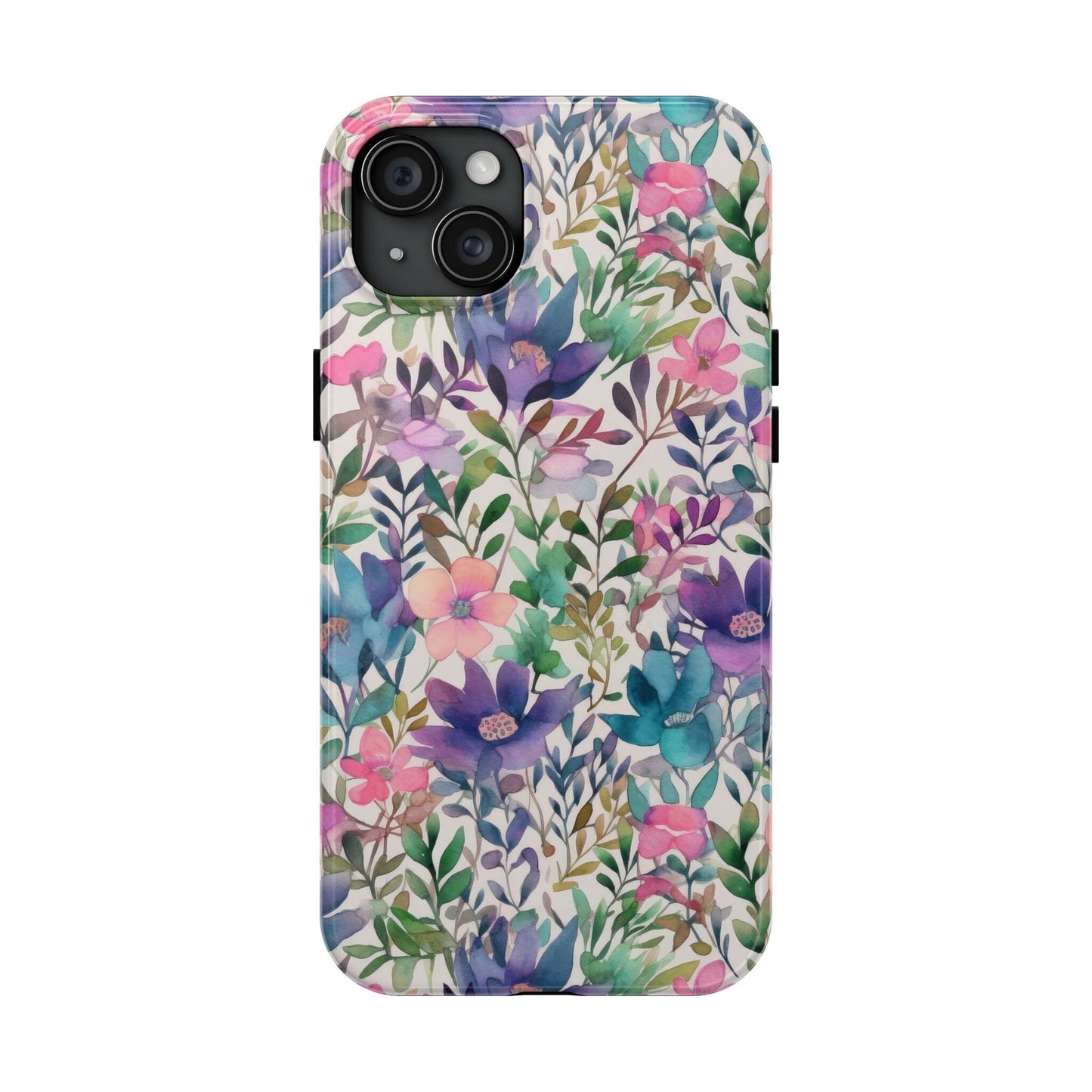 Petite Watercolor Flowers Tough Phone Case • Designed to fit Most iPhone and Samsung Phones Phone Case Printify iPhone 15 Plus 