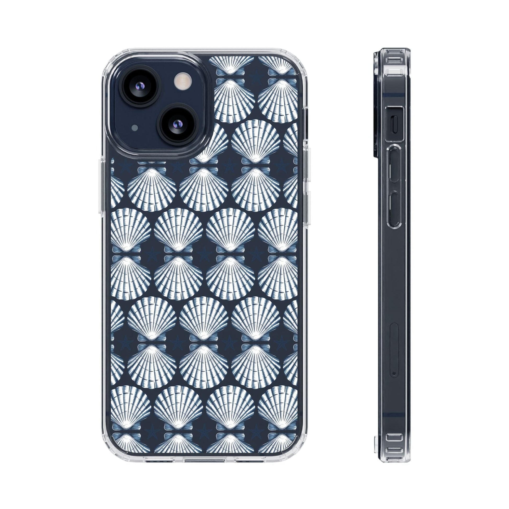 Meet Me At The Beach, iPhone 16 Clear Phone Case, Summer Vibes Seashell Phone Cases, iPhone 16 Pro, iPhone 15 Plus, 14 Pro, Samsung Galaxy Phone Case Printify iPhone 13 Mini Without gift packaging 
