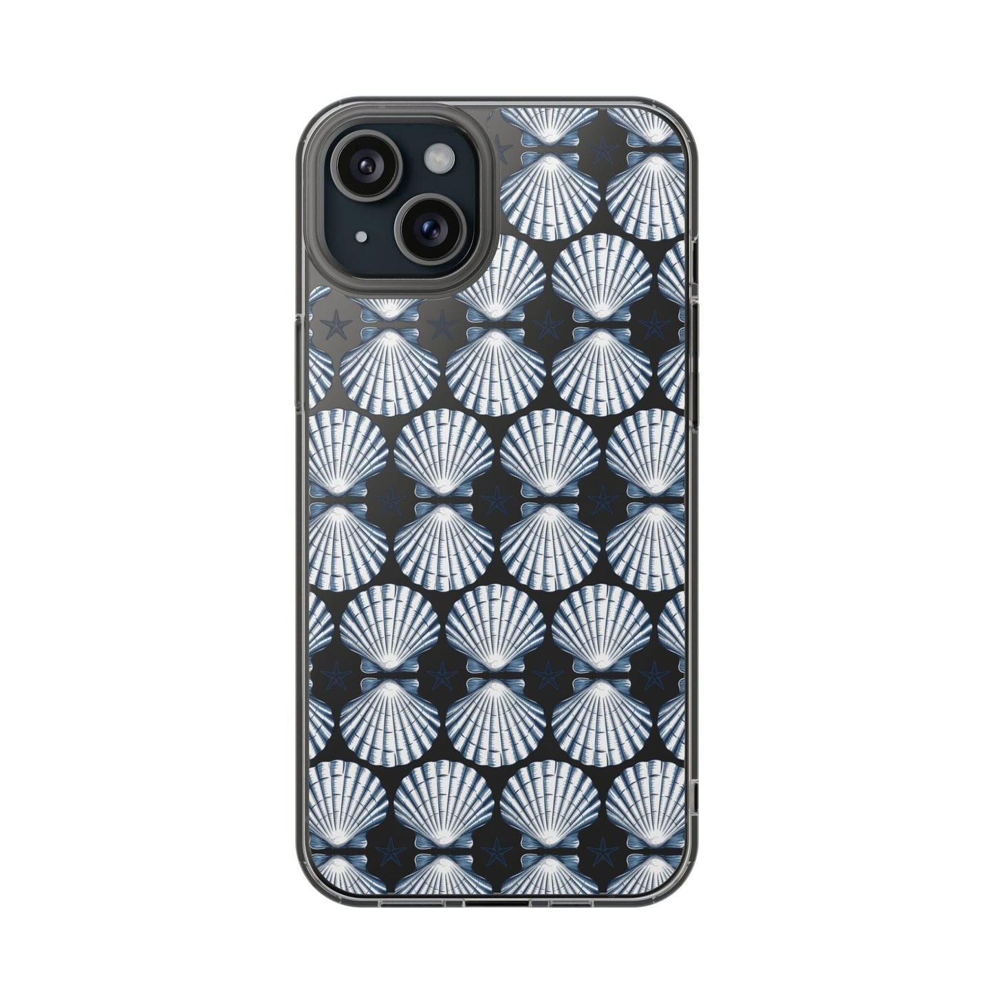 Meet Me At The Beach, iPhone 16 Clear Phone Case, Summer Vibes Seashell Phone Cases, iPhone 16 Pro, iPhone 15 Plus, 14 Pro, Samsung Galaxy Phone Case Printify iPhone 15 Plus Without gift packaging 