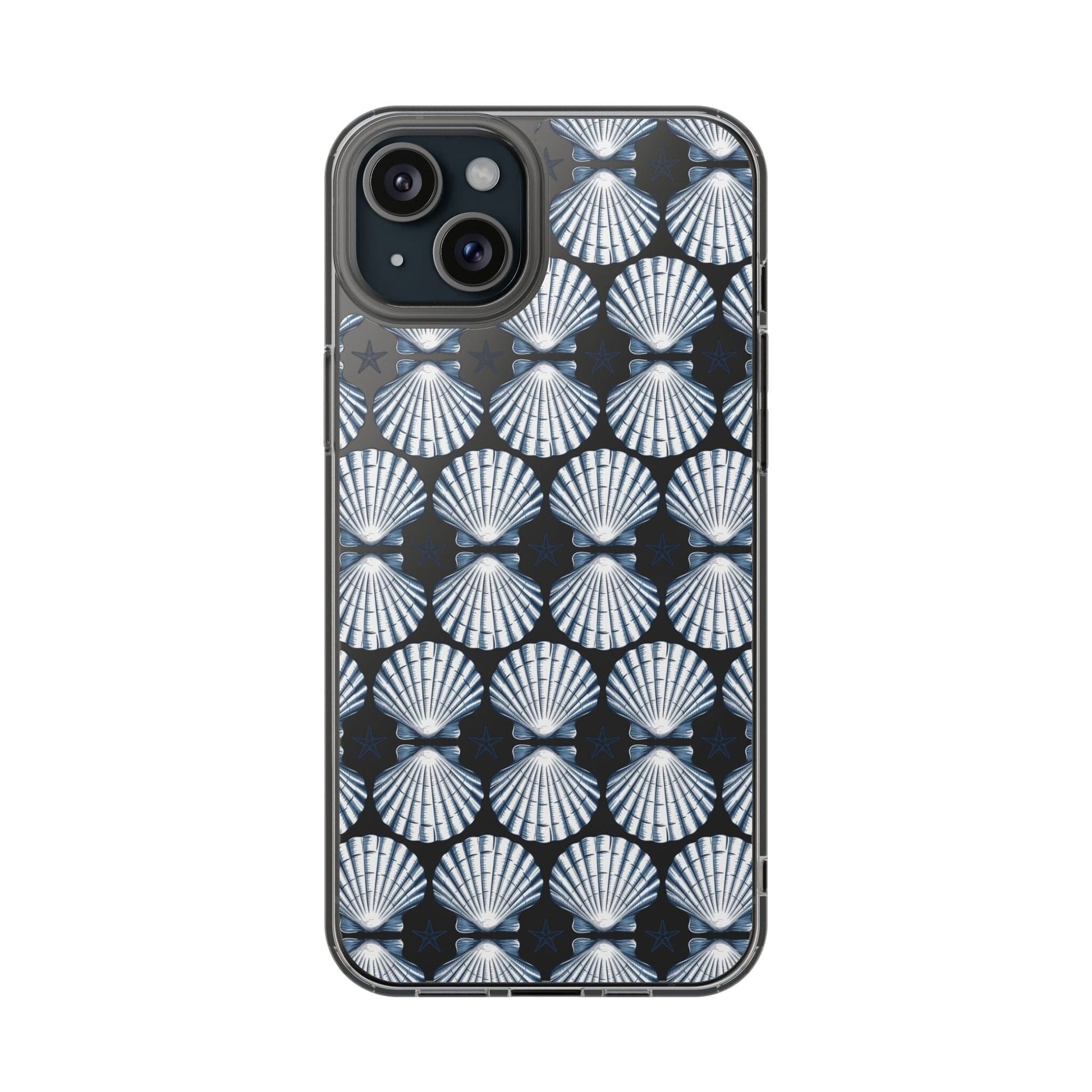 Meet Me At The Beach, iPhone 16 Clear Phone Case, Summer Vibes Seashell Phone Cases, iPhone 16 Pro, iPhone 15 Plus, 14 Pro, Samsung Galaxy Phone Case Printify iPhone 15 Plus Without gift packaging 