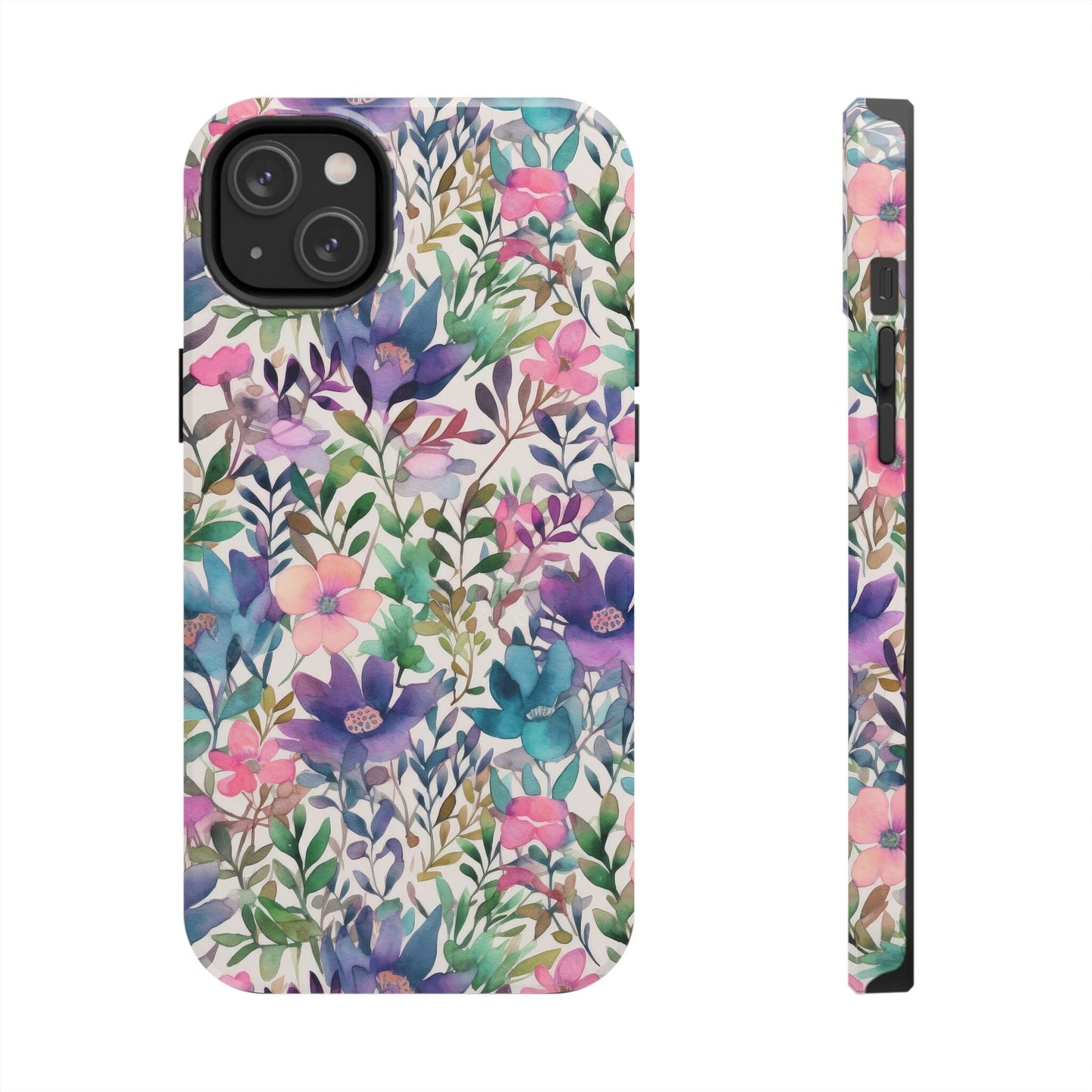 Petite Watercolor Flowers Tough Phone Case • Designed to fit Most iPhone and Samsung Phones Phone Case Printify iPhone 14 Plus 