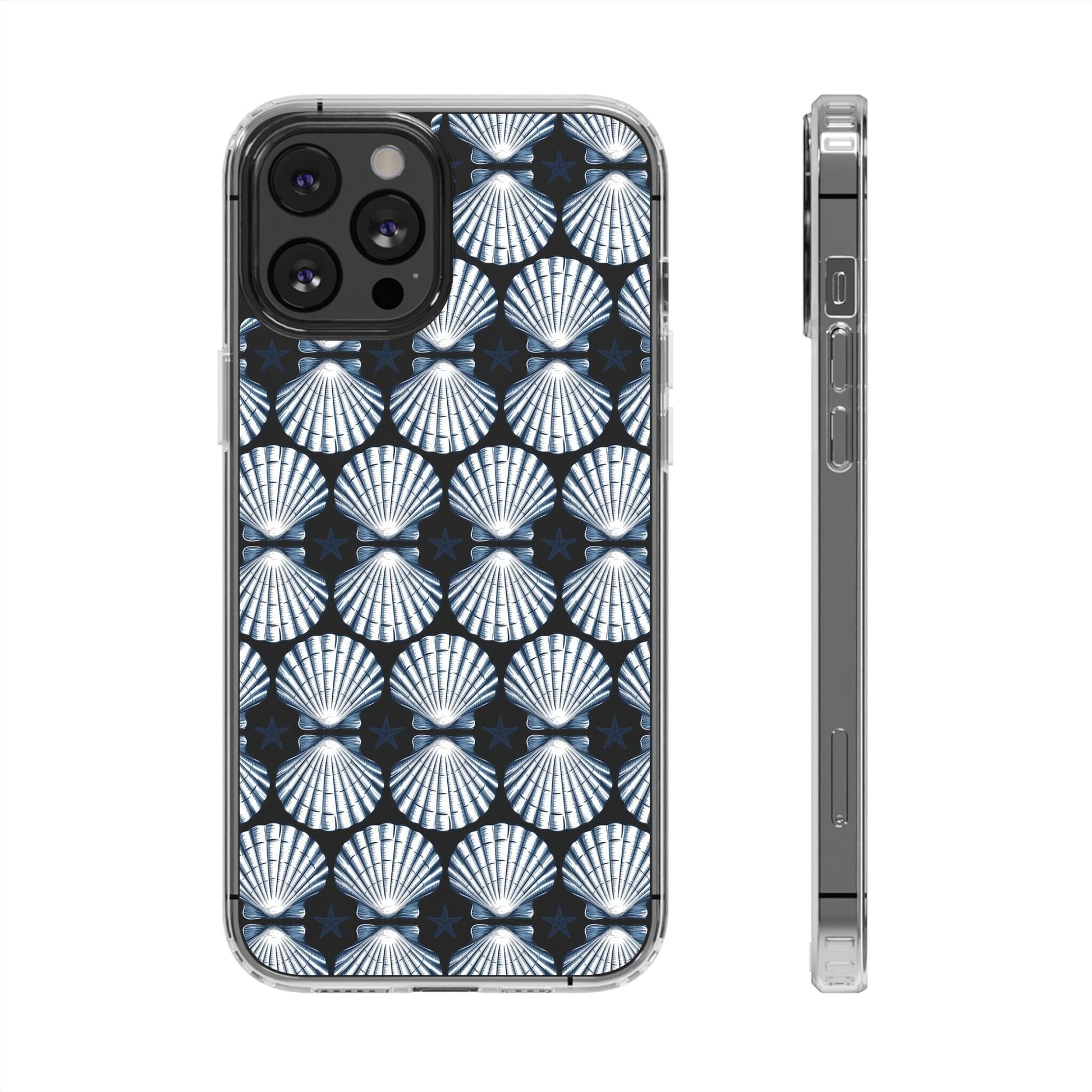 Meet Me At The Beach, iPhone 16 Clear Phone Case, Summer Vibes Seashell Phone Cases, iPhone 16 Pro, iPhone 15 Plus, 14 Pro, Samsung Galaxy Phone Case Printify iPhone 12 Pro Max Without gift packaging 