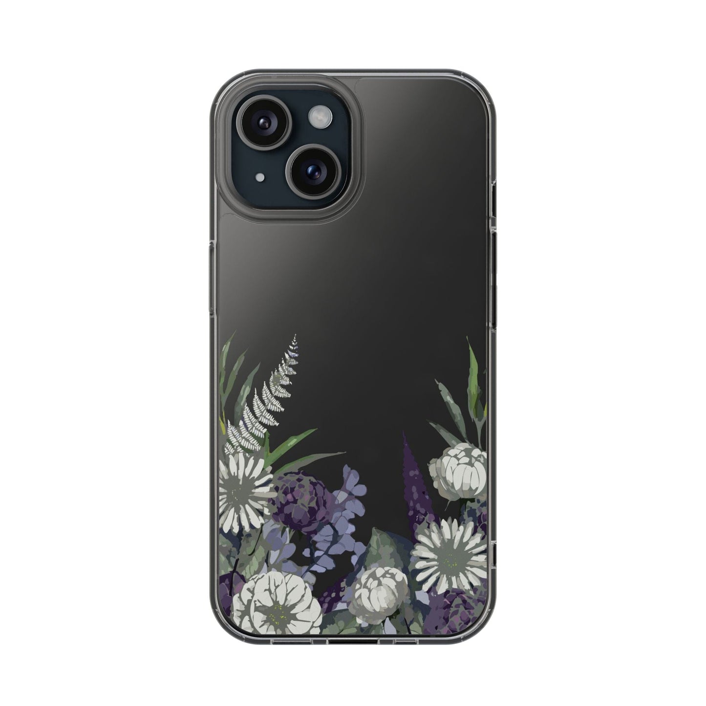 Clear Floral Phone Cases • Designed to fit most iPhone and Samsung Phones Phone Case Printify iPhone 15 Without gift packaging 