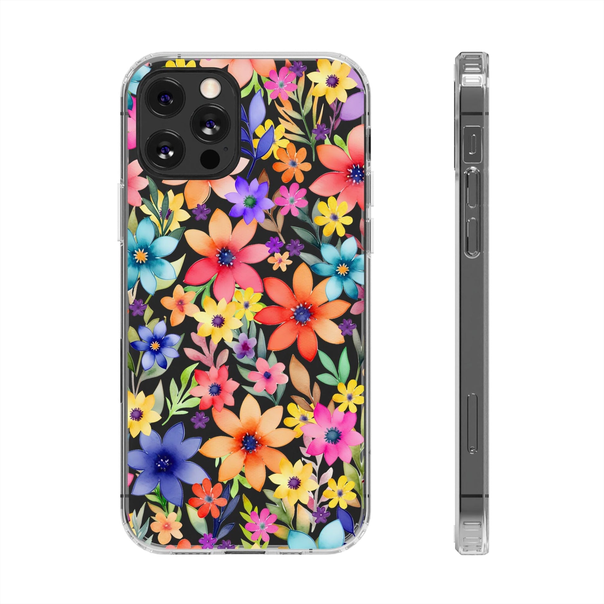 iPhone 16 Pro Case, Clear Phone Case, Flower Phone Case s24 Ultra Case, Cute Phonecase, Coquette Phone Case Phone Case Printify iPhone 12 Pro Without gift packaging 