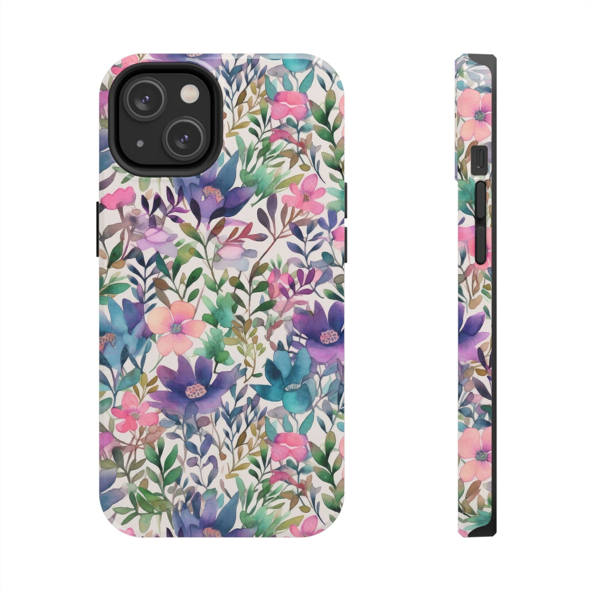 Petite Watercolor Flowers Tough Phone Case • Designed to fit Most iPhone and Samsung Phones Phone Case Printify iPhone 14 