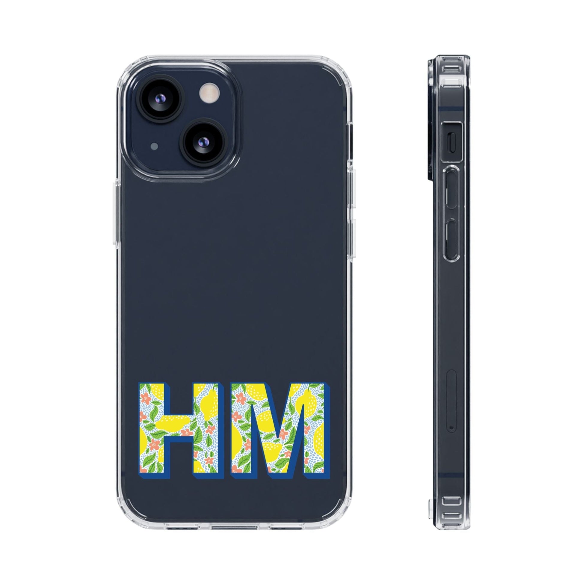 Custom iPhone 16 Pro Max Clear Phonecase, Monogram iPhone Case Phone Case Printify iPhone 13 Mini Without gift packaging 