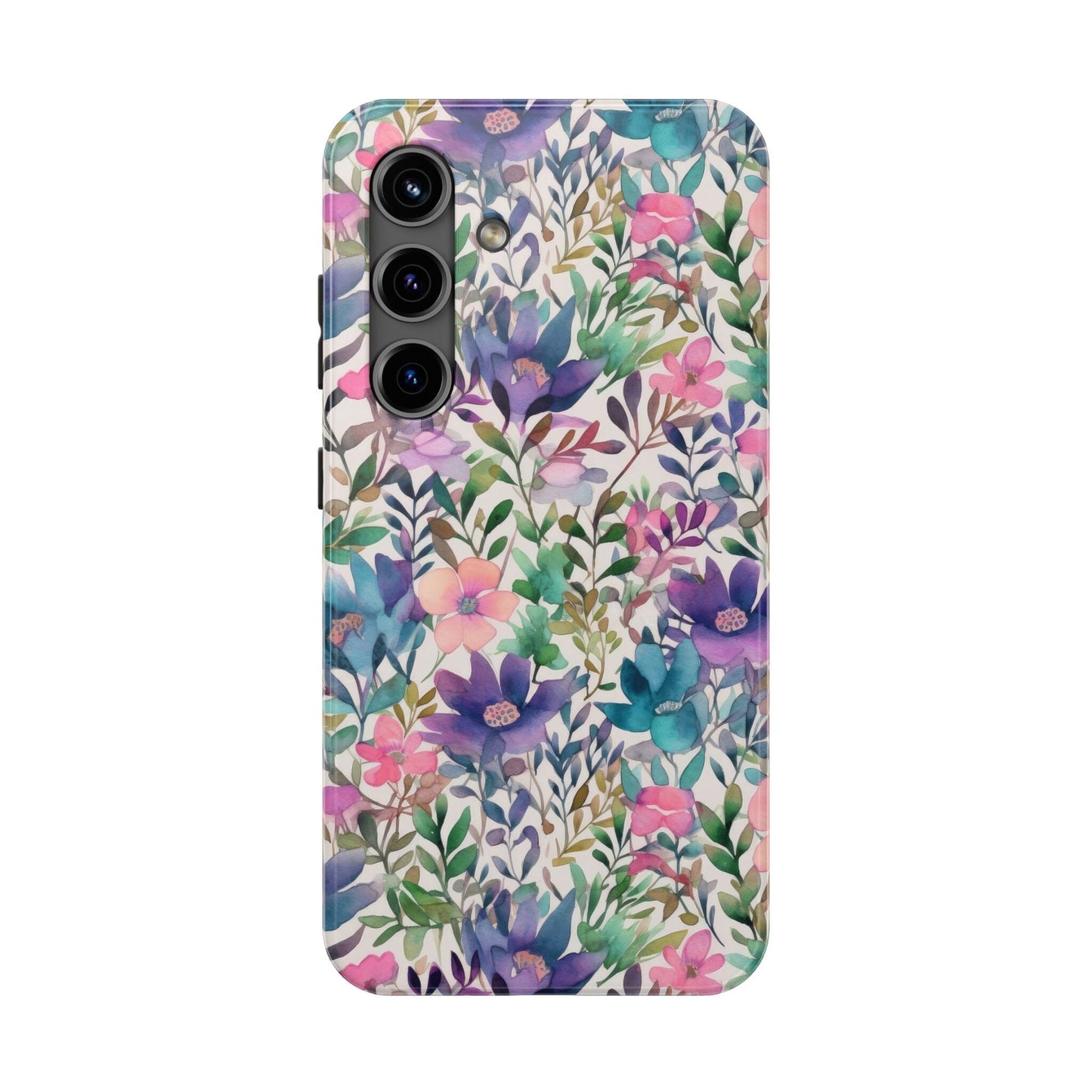 Petite Watercolor Flowers Tough Phone Case • Designed to fit Most iPhone and Samsung Phones Phone Case Printify Samsung Galaxy S24 