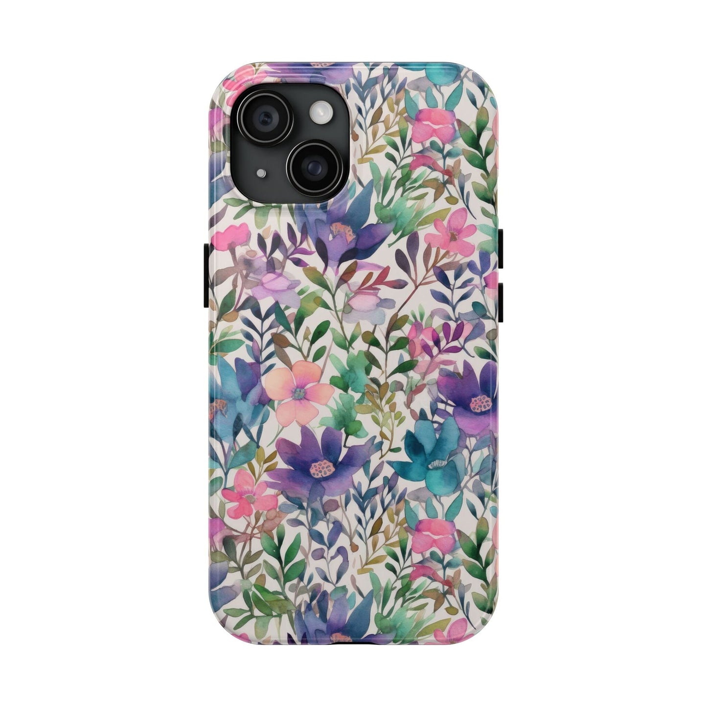 Petite Watercolor Flowers Tough Phone Case • Designed to fit Most iPhone and Samsung Phones Phone Case Printify iPhone 15 