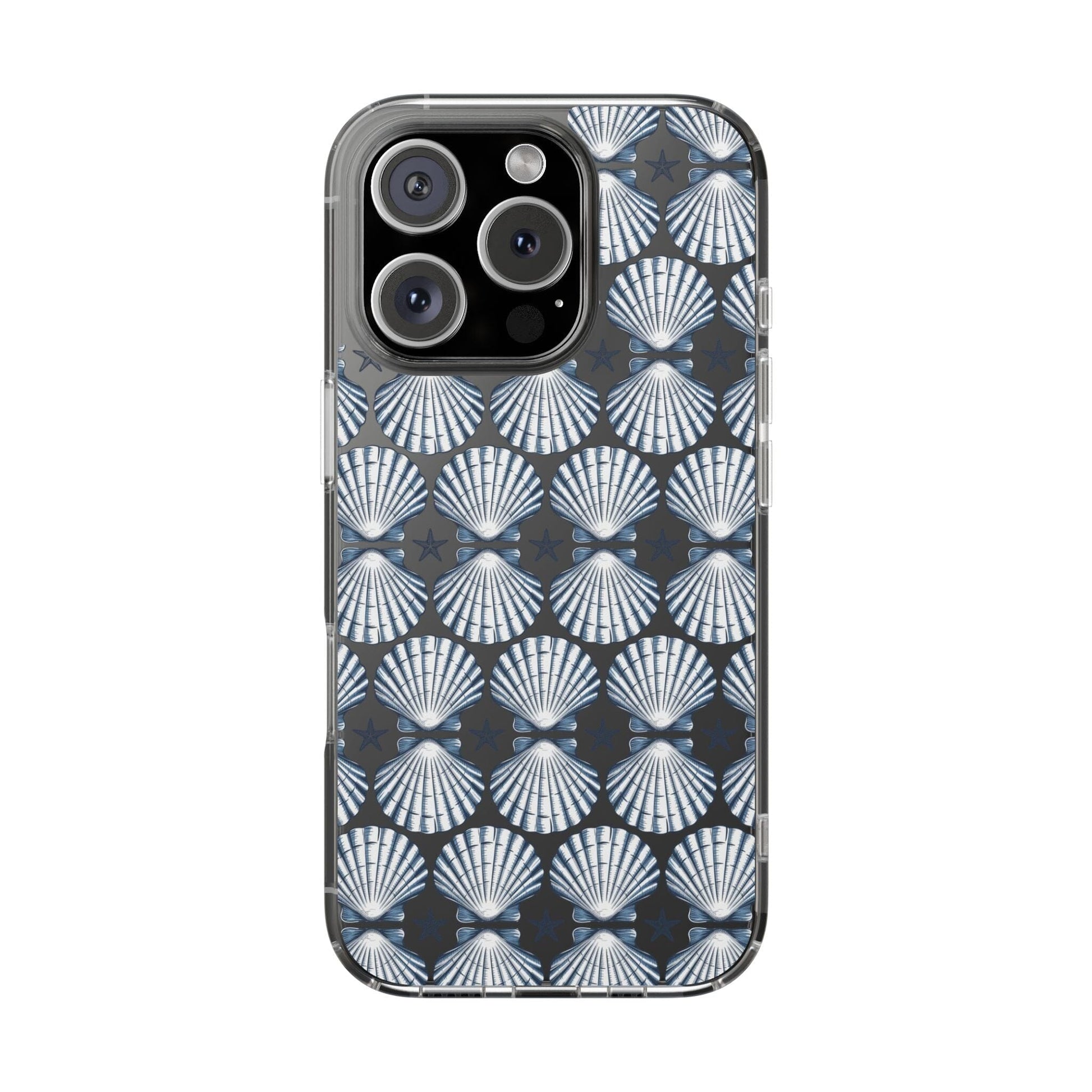 Meet Me At The Beach, iPhone 16 Clear Phone Case, Summer Vibes Seashell Phone Cases, iPhone 16 Pro, iPhone 15 Plus, 14 Pro, Samsung Galaxy Phone Case Printify iPhone 16 Pro Without gift packaging 