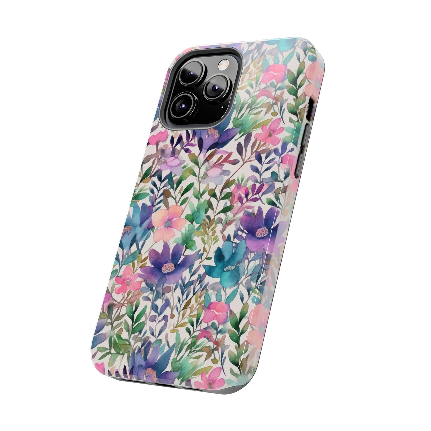 Petite Watercolor Flowers Tough Phone Case • Designed to fit Most iPhone and Samsung Phones Phone Case Printify 