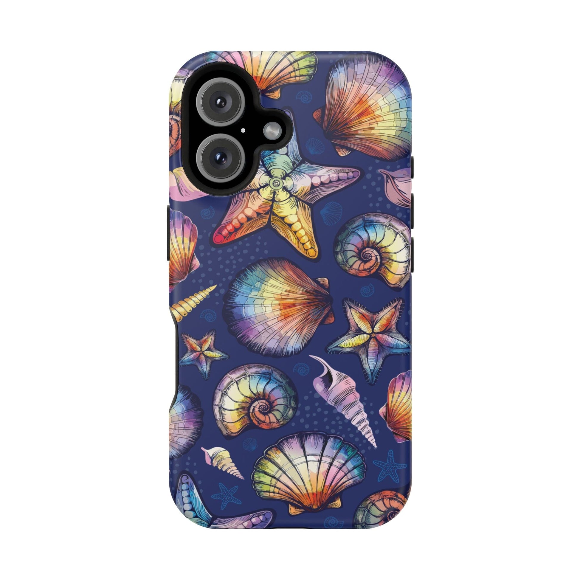 Rainbow Seashell Phone Case • Designed to fit most iPhone and Samsung Phones Phone Case Printify iPhone 16 Matte Without gift packaging