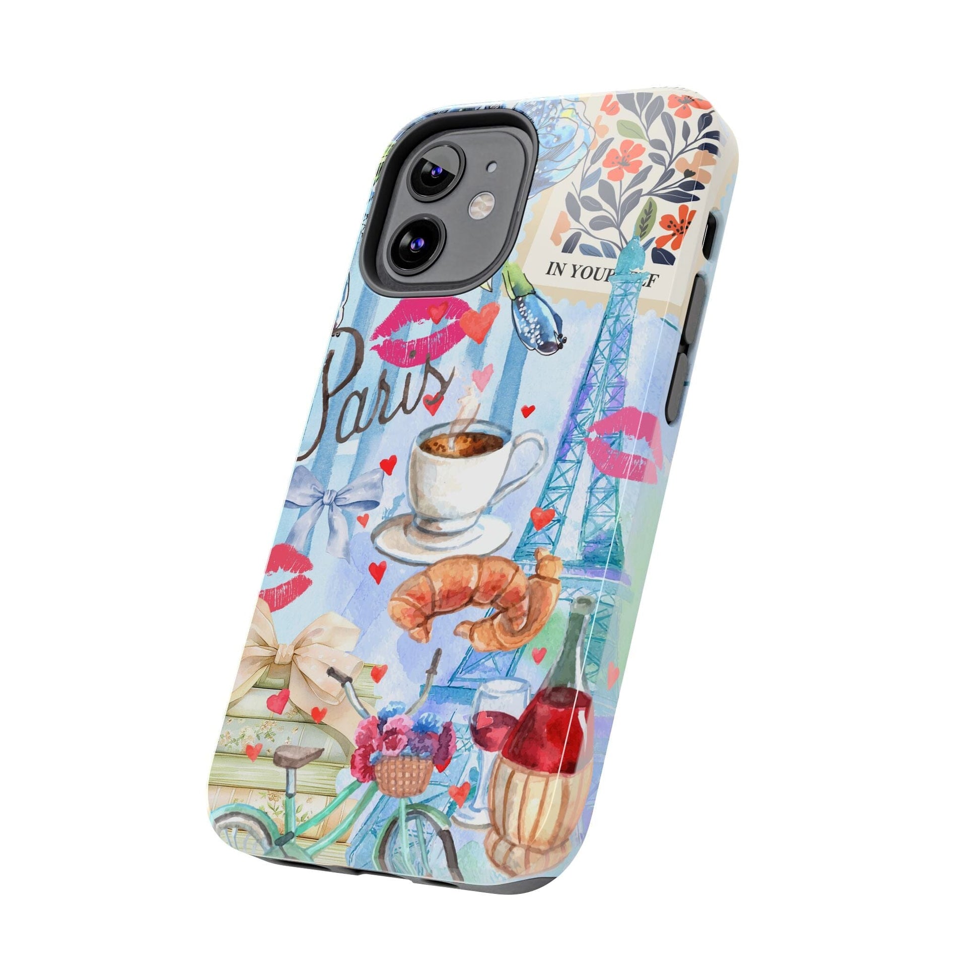 Coquette In Paris, Collage Phone Case, Floral Bookish Aesthetic, Preppy Stuff ~ Cell Phone Case for iPhone 12, iPhone 13, iPhone 14 & 15 Phone Case Printify 