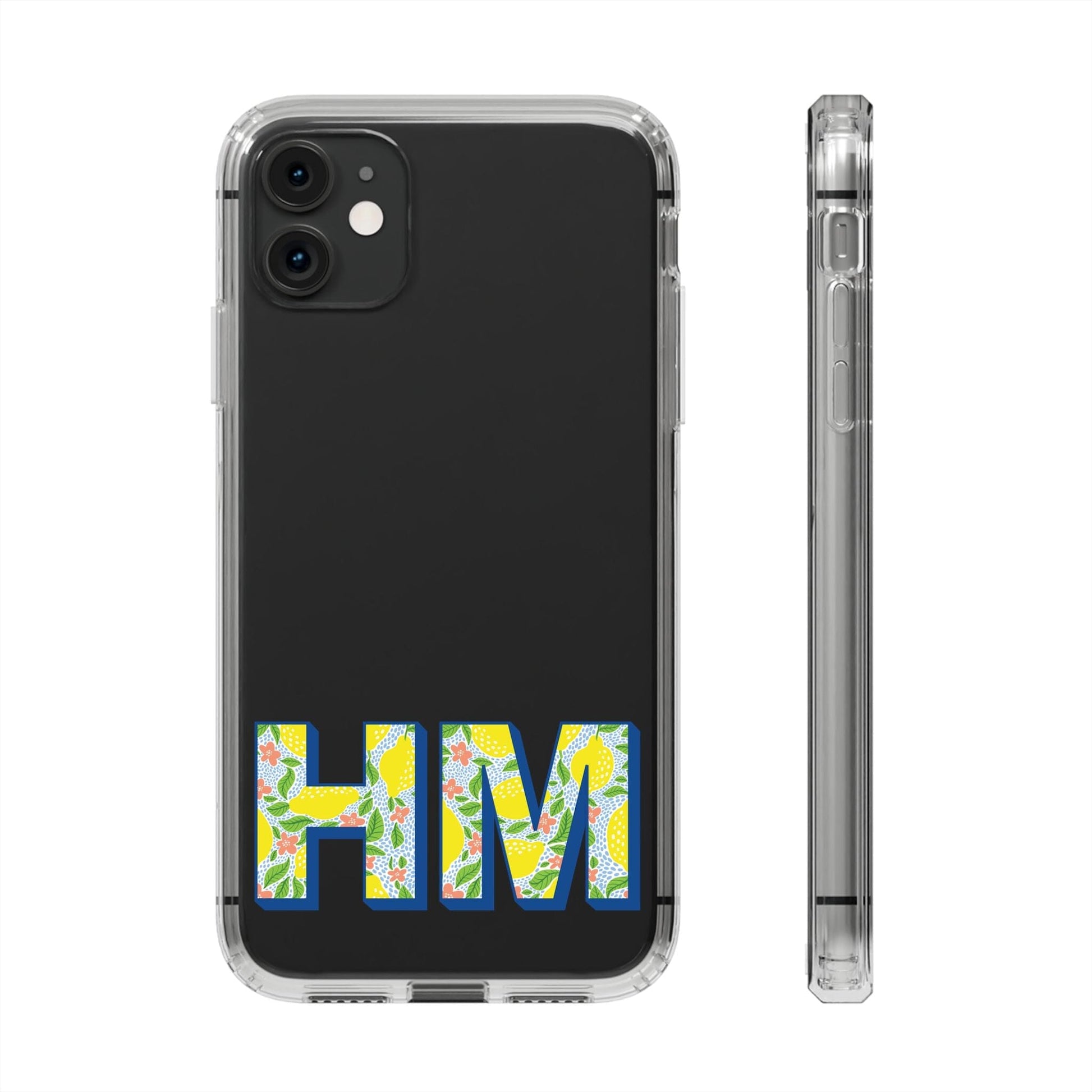 Custom iPhone 16 Pro Max Clear Phonecase, Monogram iPhone Case Phone Case Printify iPhone 11 Without gift packaging 