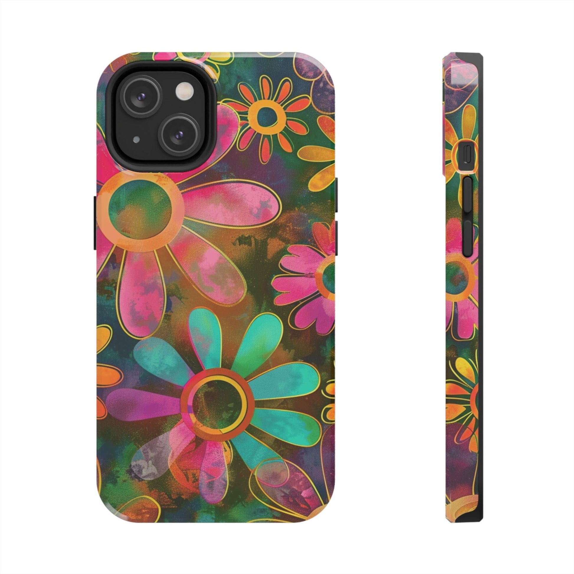 70s Retro Daisy Phone Case • Impact Resistant Cases Designed to fit Most iPhone and Samsung Phones Phone Case Printify iPhone 14 