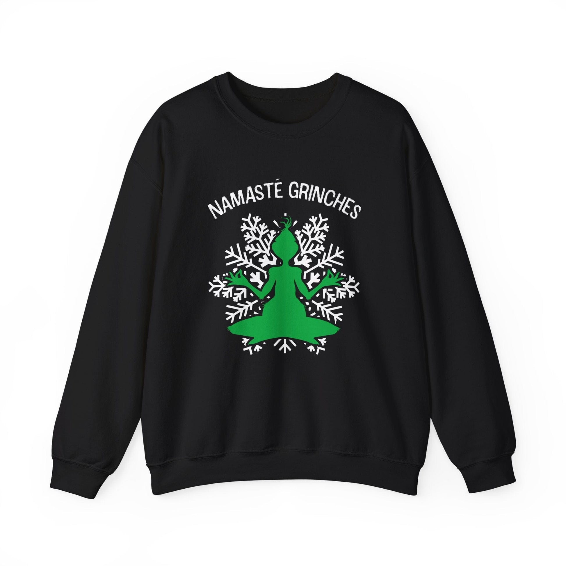 Namaste Grinches ~ Christmas Sweatshirt Sweatshirt Printify Black S 