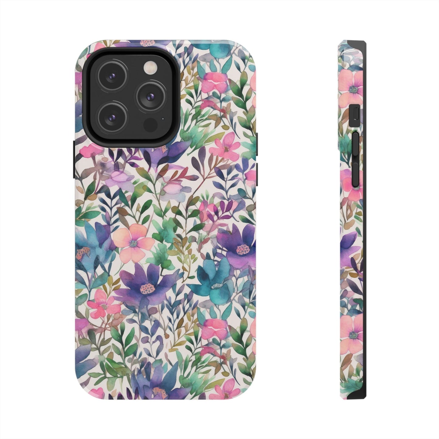 Petite Watercolor Flowers Tough Phone Case • Designed to fit Most iPhone and Samsung Phones Phone Case Printify iPhone 14 Pro Max 