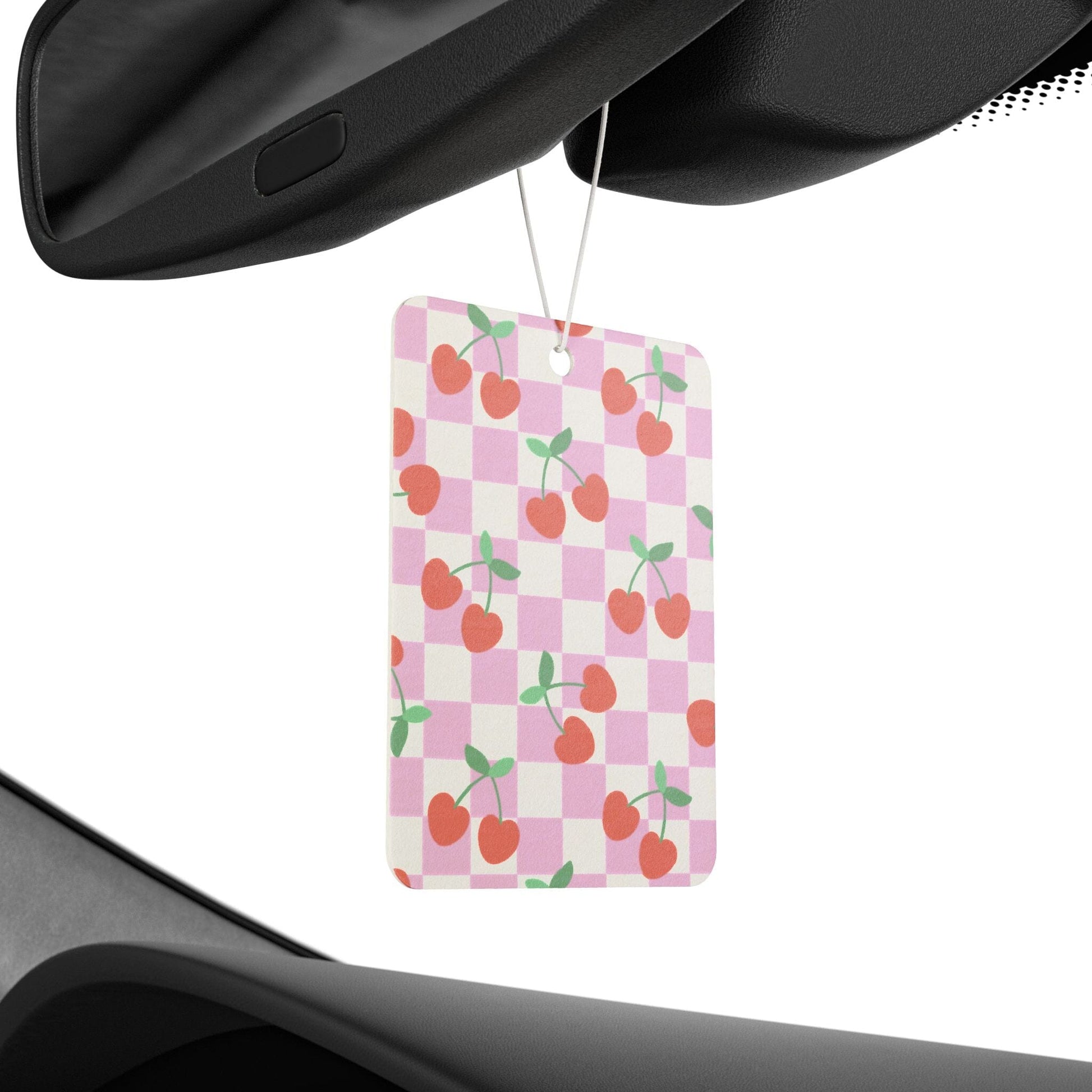Y2k Checkered Cherry Car Air Freshener, Cute Car Accessories, Car Diffuser Freshie, Matching Car Accessories, Teenage Girl Gifts Accessories Printify 
