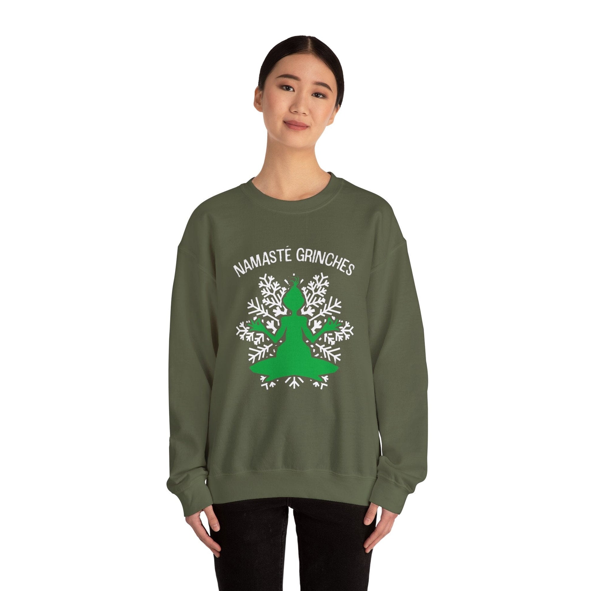 Namaste Grinches ~ Christmas Sweatshirt Sweatshirt Printify 