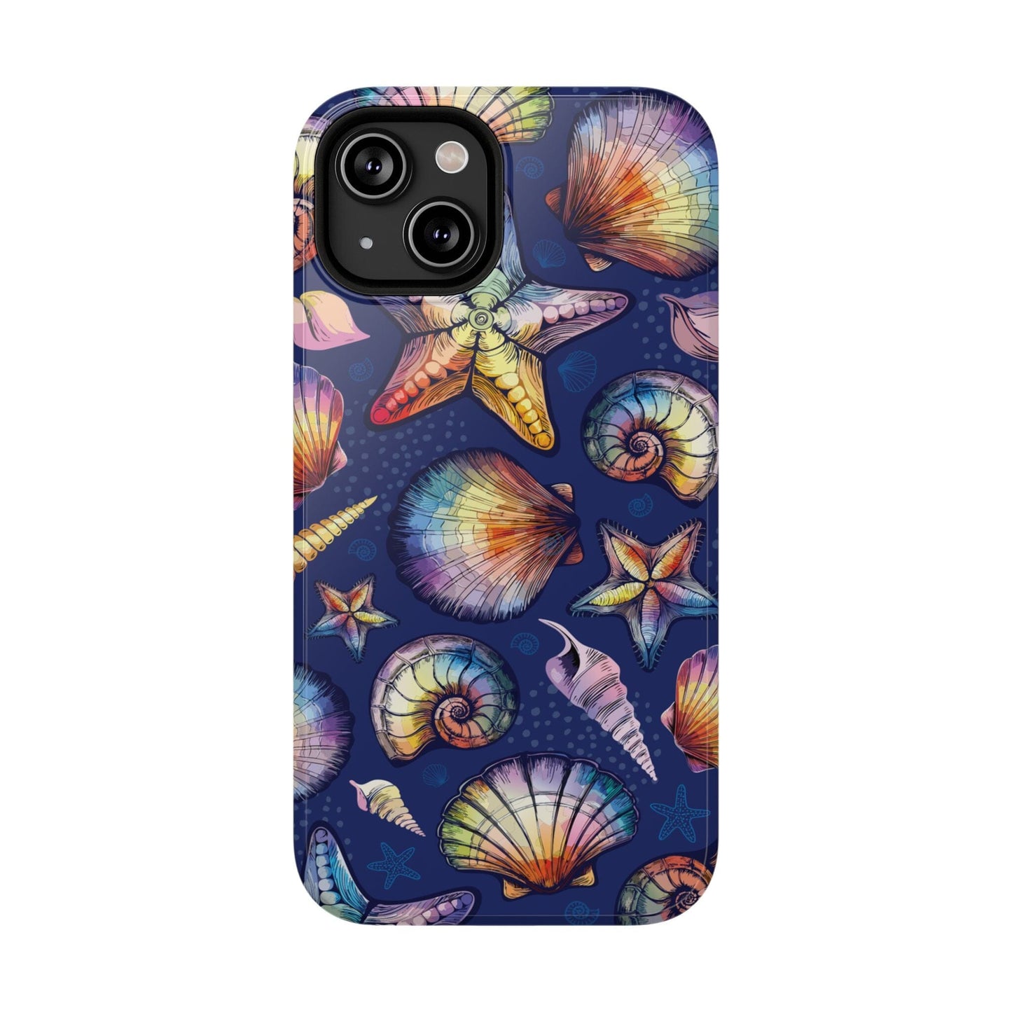 Rainbow Seashell Phone Case • Designed to fit most iPhone and Samsung Phones Phone Case Printify iPhone 14 Glossy Without gift packaging