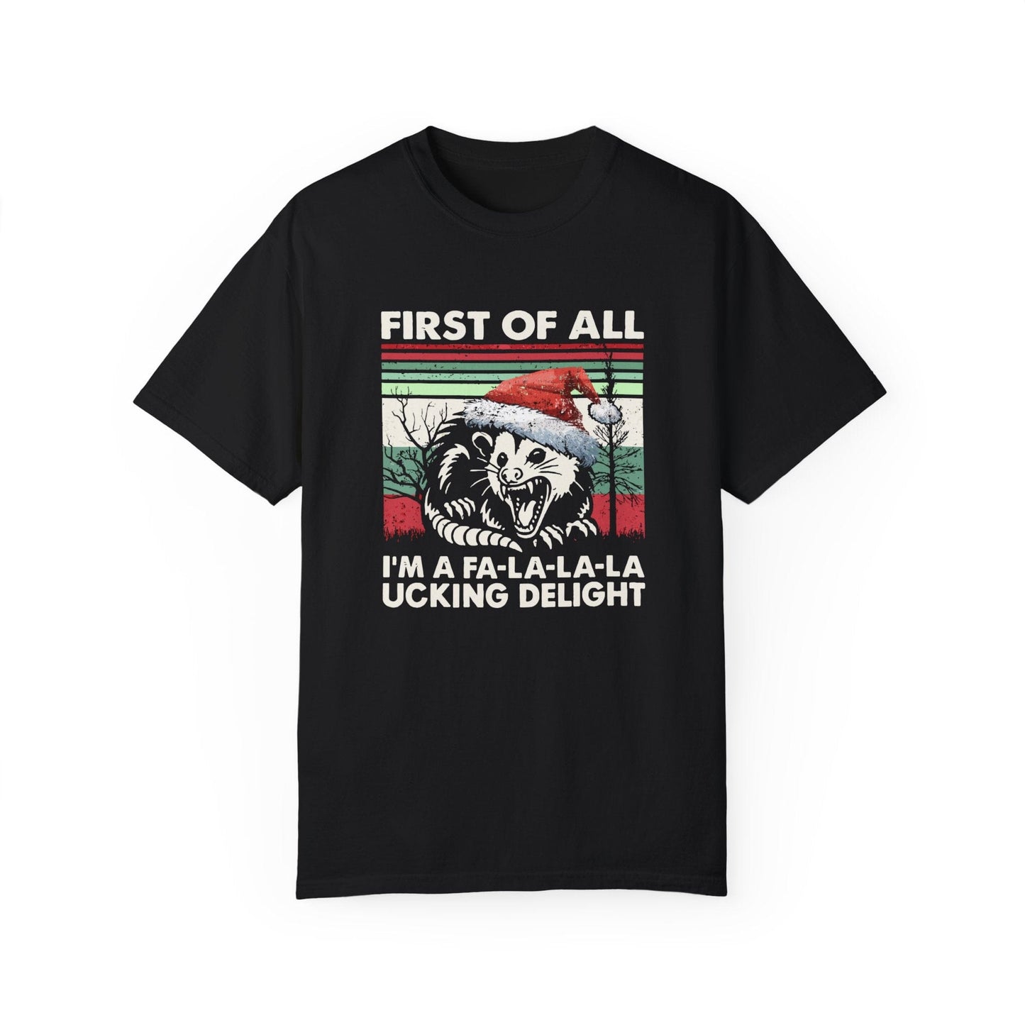 First Of All I'm A Delight Christmas T-shirt, Opossum Shirt T-Shirt Printify Black S 