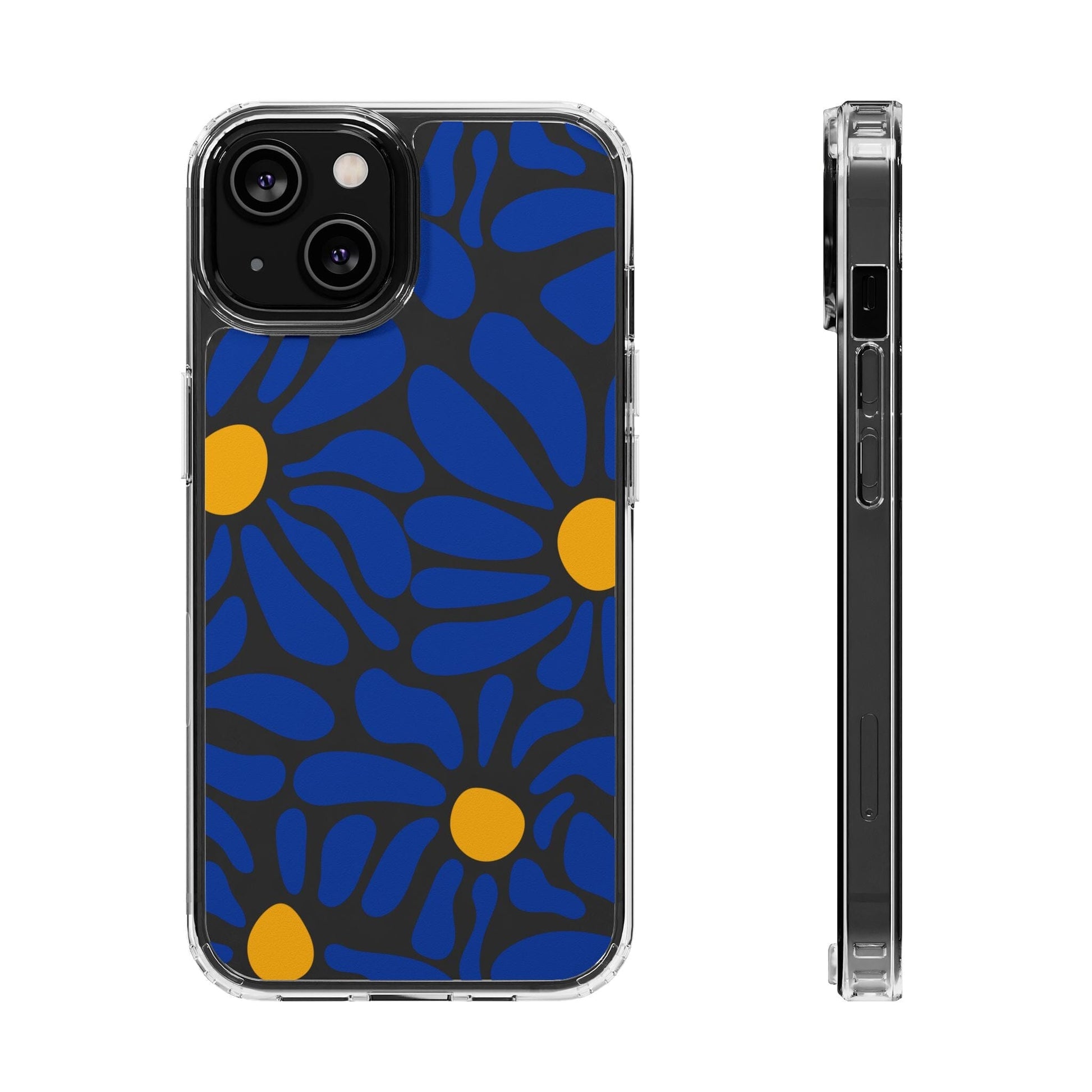 Matisse Inspired Flower Market Phone Case, Blue Daisies Clear Phone Case Compatible with most iPhone and Samsung Models Phone Case Printify 