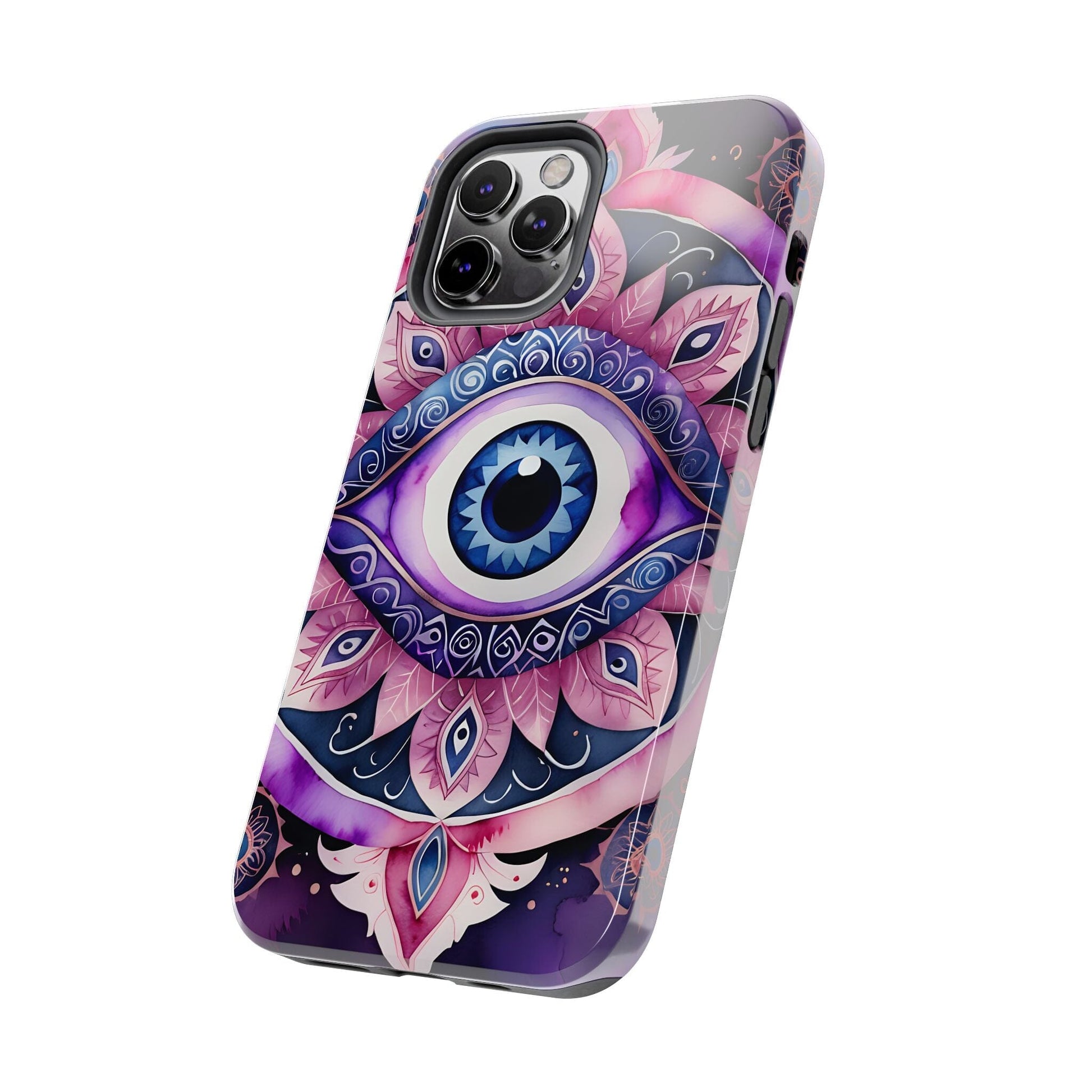 Purple Evil Eye Phone Case, Cosmic Mandala Phone Case, Phone Case Printify 