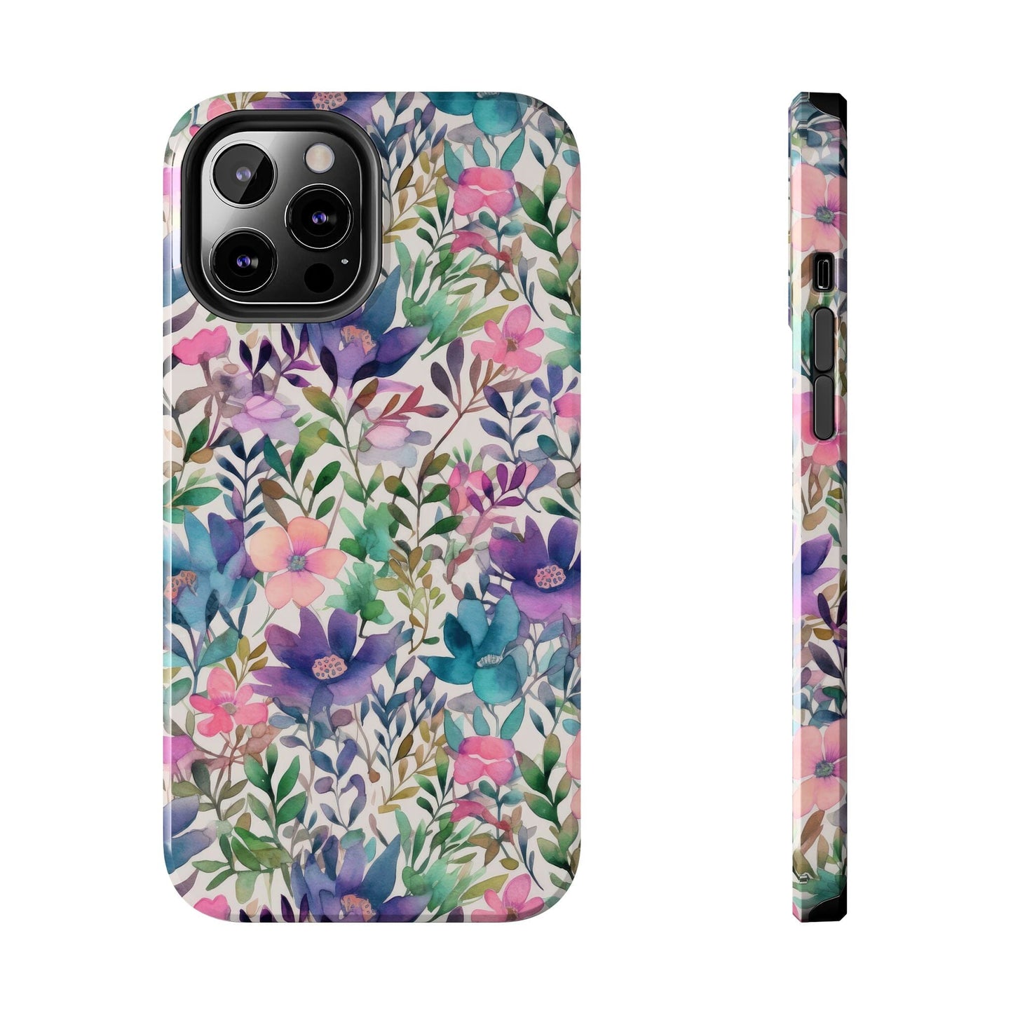 Petite Watercolor Flowers Tough Phone Case • Designed to fit Most iPhone and Samsung Phones Phone Case Printify iPhone 12 Pro Max 