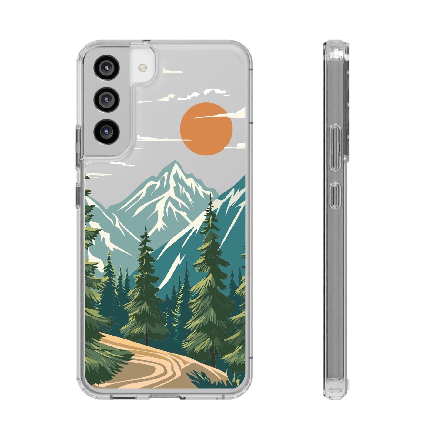 Clear Phone Cases • Adventure Awaits Mountain Scene Transparent Phonecases Designed to fit iPhone & Samsung Phone Case Printify Samsung Galaxy S22 Plus Without gift packaging 