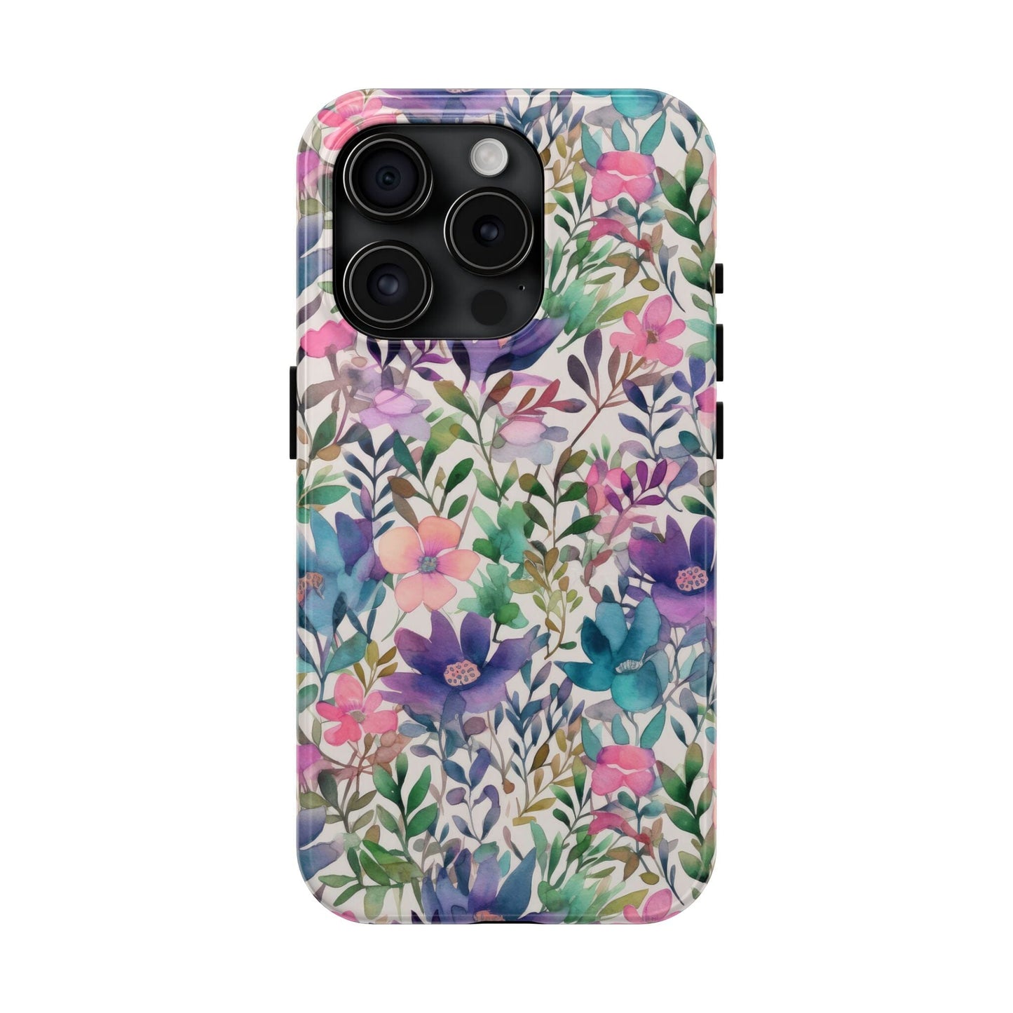 Petite Watercolor Flowers Tough Phone Case • Designed to fit Most iPhone and Samsung Phones Phone Case Printify iPhone 15 Pro 