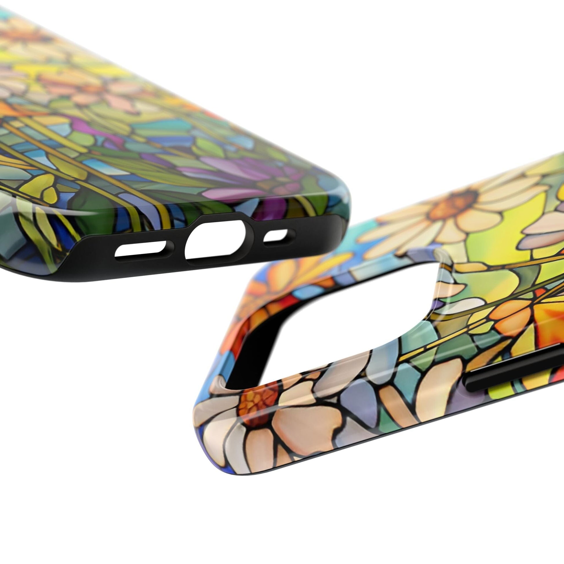 Stained Glass Daisies Impact Resistant Phone Case • Designed to fit most iPhone and Samsung Models Phone Case Printify 