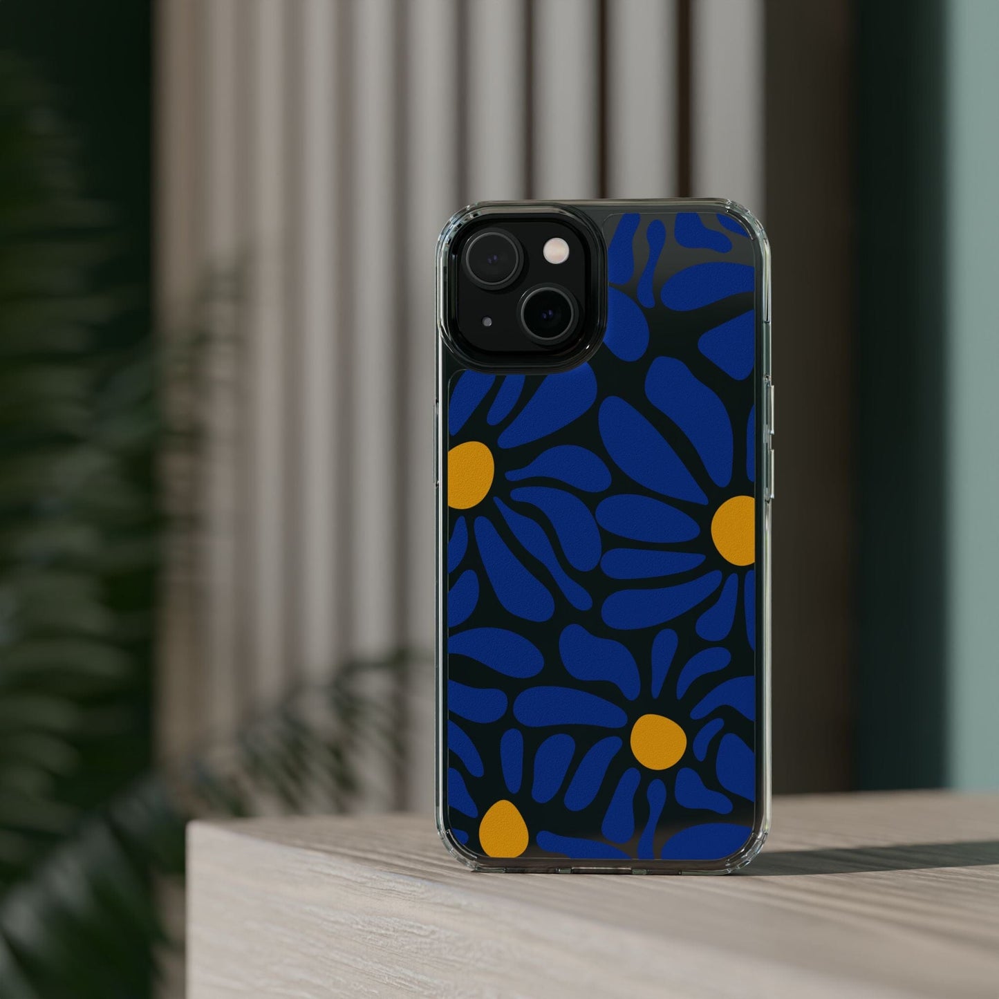 Matisse Inspired Flower Market Phone Case, Blue Daisies Clear Phone Case Compatible with most iPhone and Samsung Models Phone Case Printify 