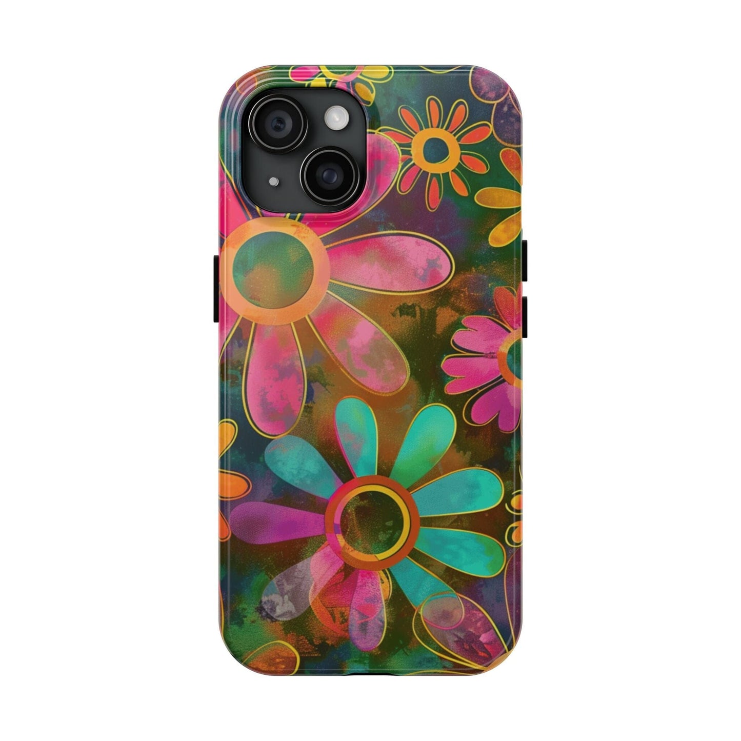 70s Retro Daisy Phone Case • Impact Resistant Cases Designed to fit Most iPhone and Samsung Phones Phone Case Printify iPhone 15 