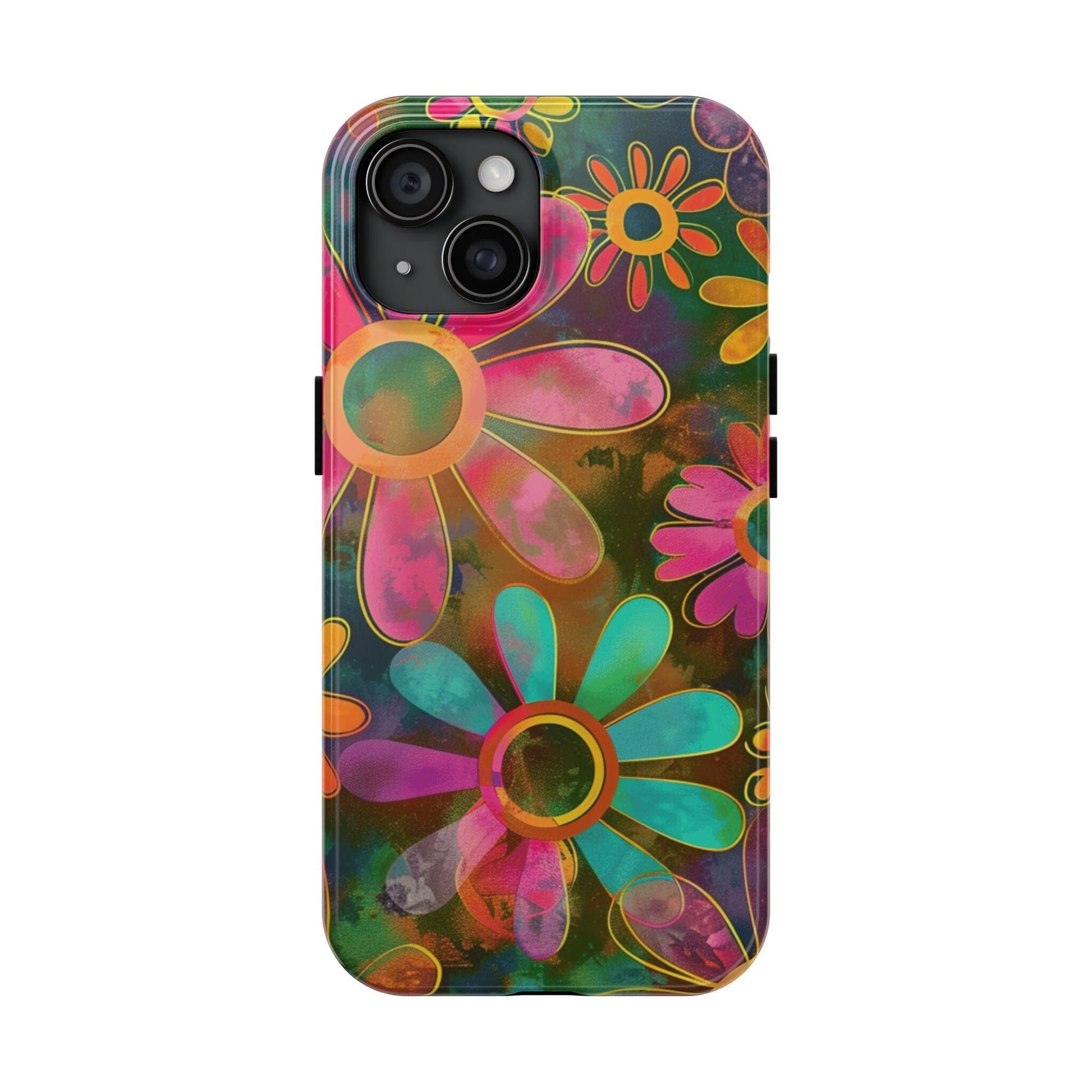 70s Retro Daisy Phone Case • Impact Resistant Cases Designed to fit Most iPhone and Samsung Phones Phone Case Printify iPhone 15 