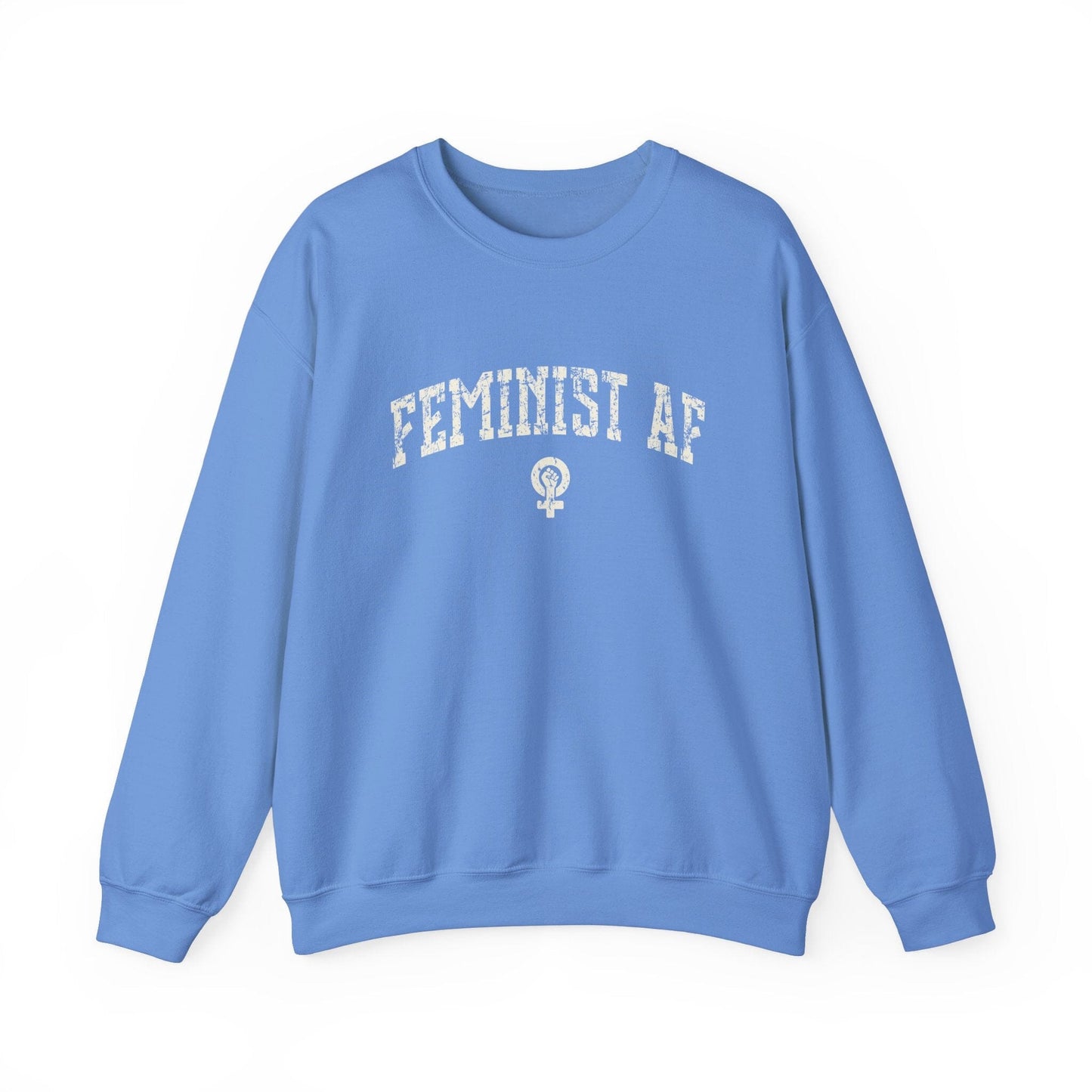 Feminist AF Sweatshirt, Womens Rights Shirts Female Empowerment Crewneck Sweatshirt Printify 