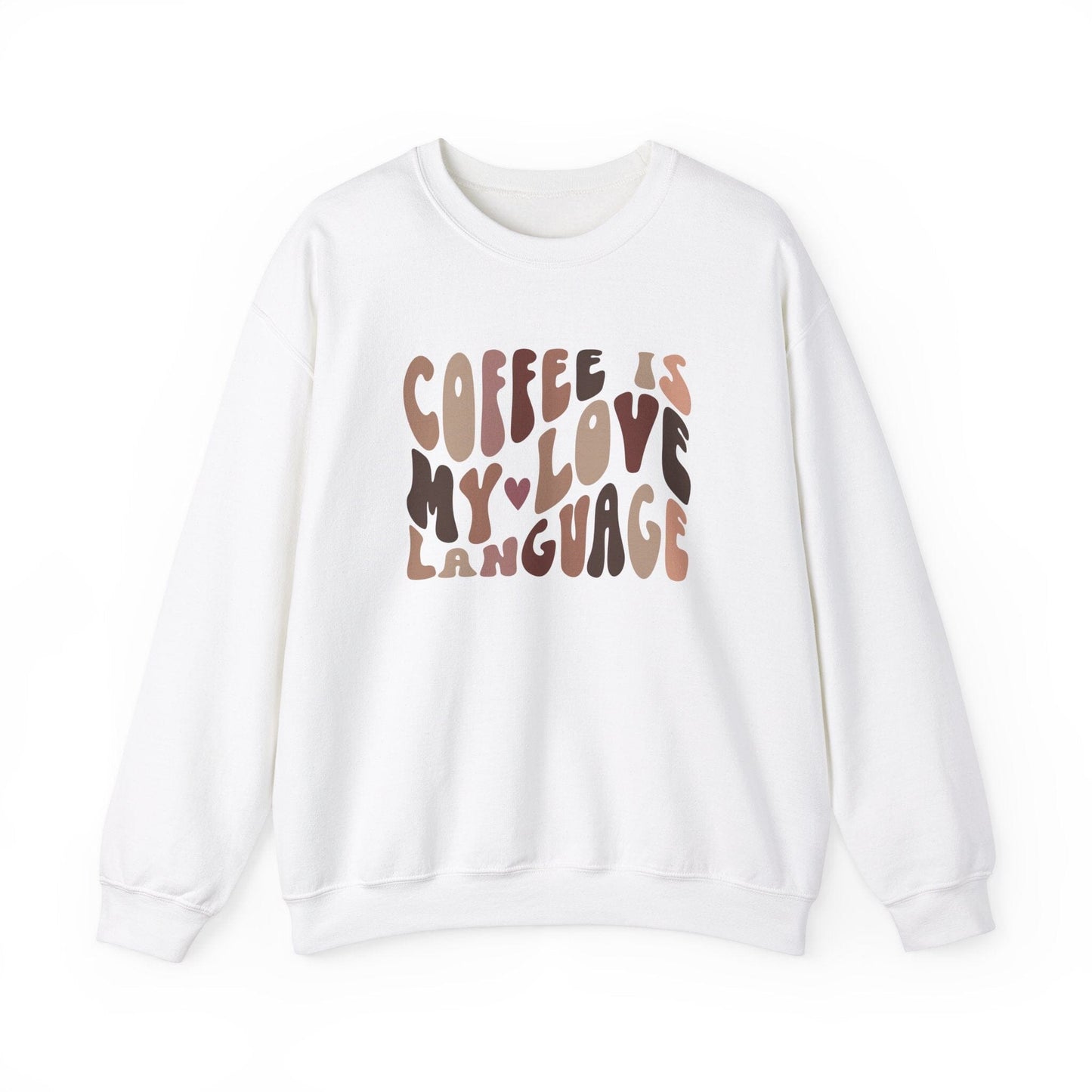 Coffee Is My Love Language Crewneck | Coffee Lovers Sweatshirt | Coffee Lover Gift for Mom Sweatshirt Printify White S 