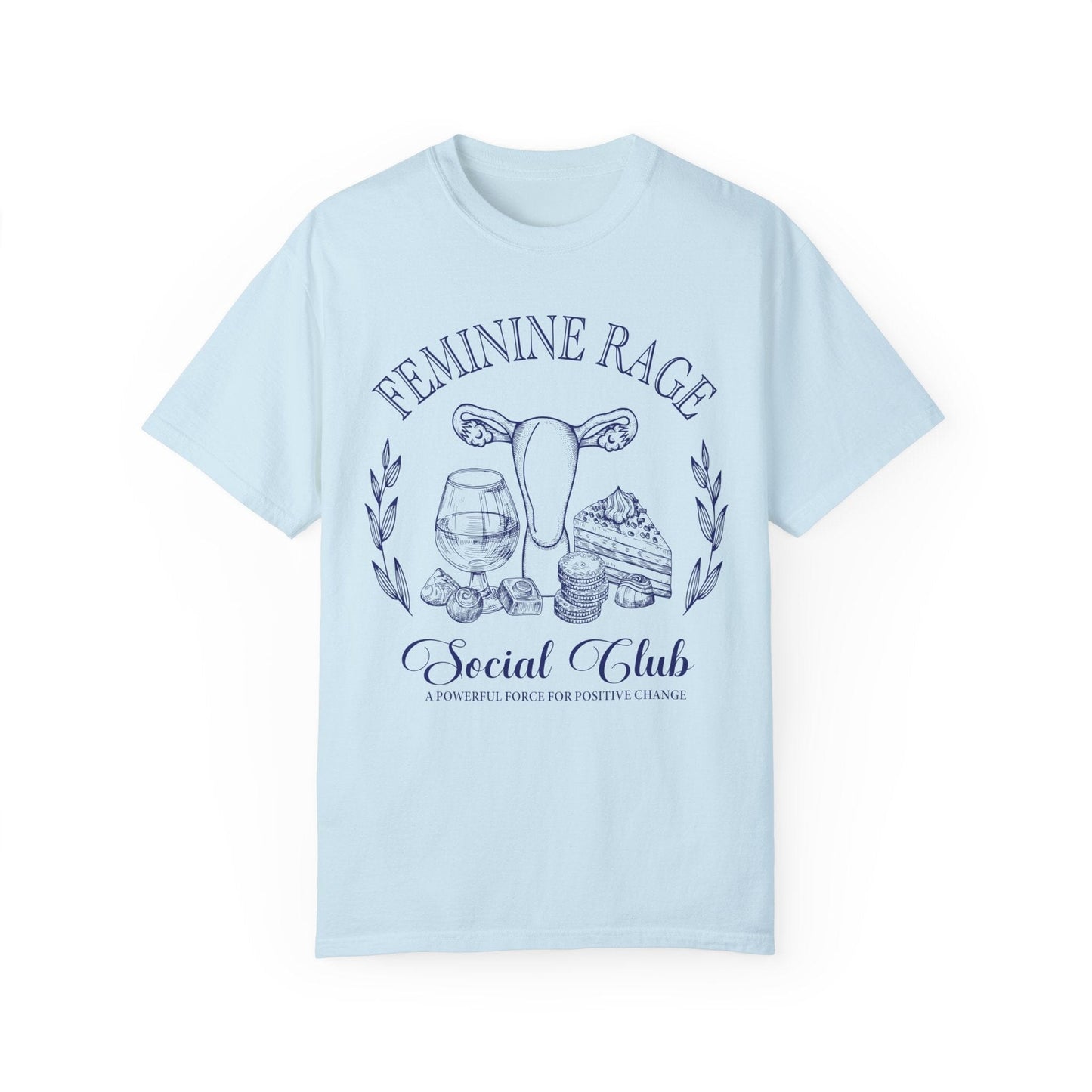 Feminine Rage Social Club T-shirt, Comfort Colors Shirts T-Shirt Printify Chambray S 