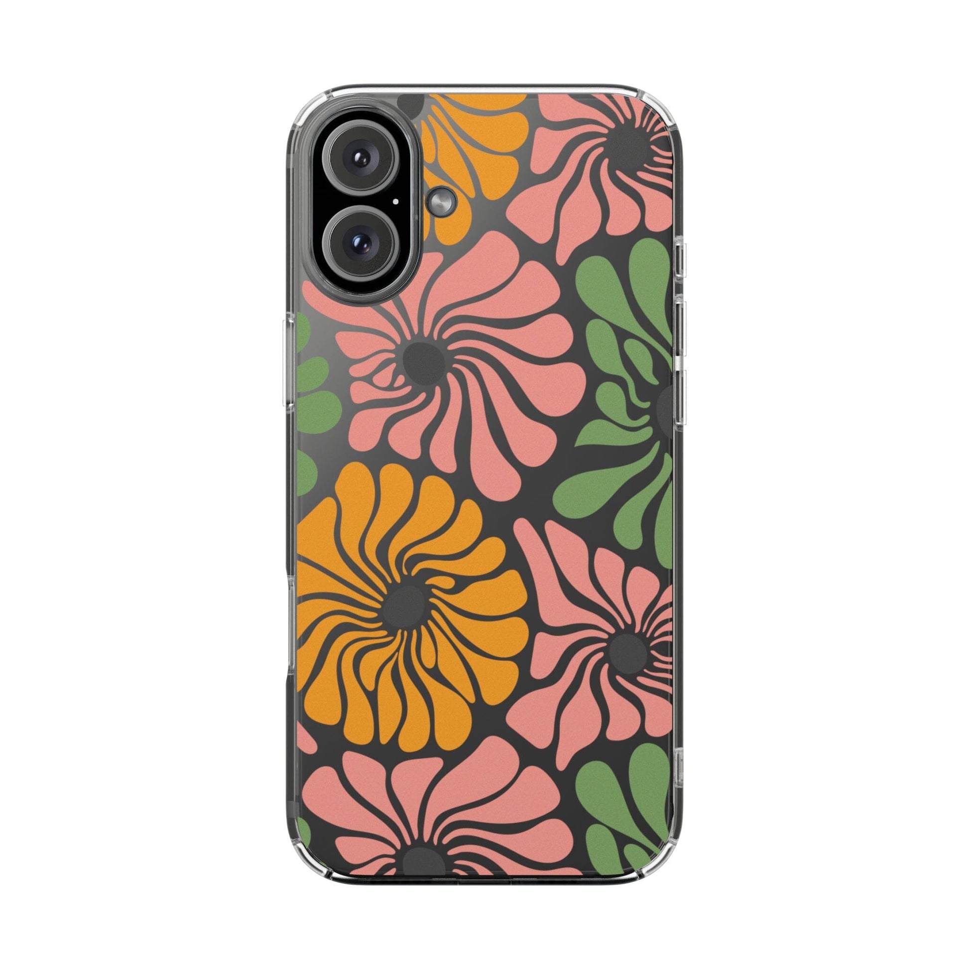 Retro Flower Phone Case, Hippie Boho Clear Phone Case, Matisse Flower Market Daisies Phonecase for iPhone 12, iPhone 13, iPhone 14 & Samsung Phone Case Printify iPhone 16 Plus Without gift packaging 