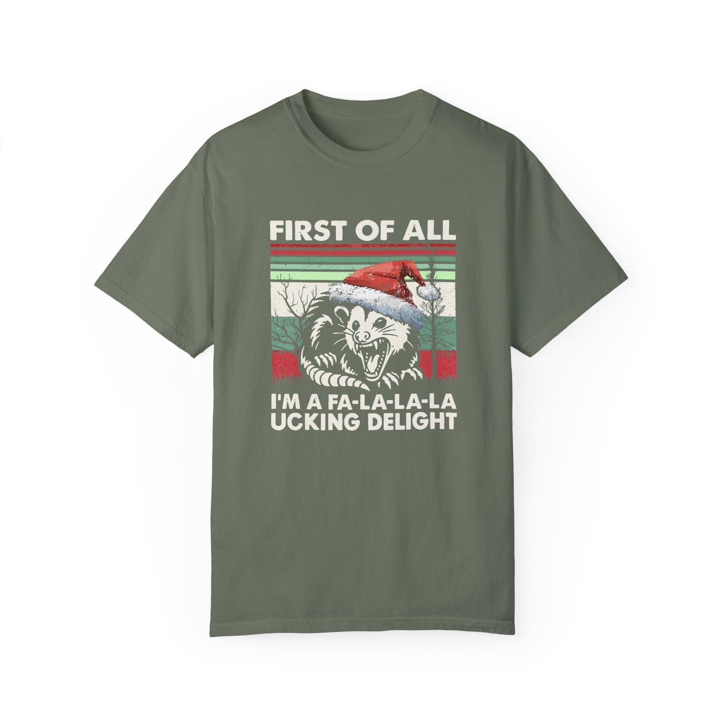 First Of All I'm A Delight Christmas T-shirt, Opossum Shirt T-Shirt Printify Moss S 