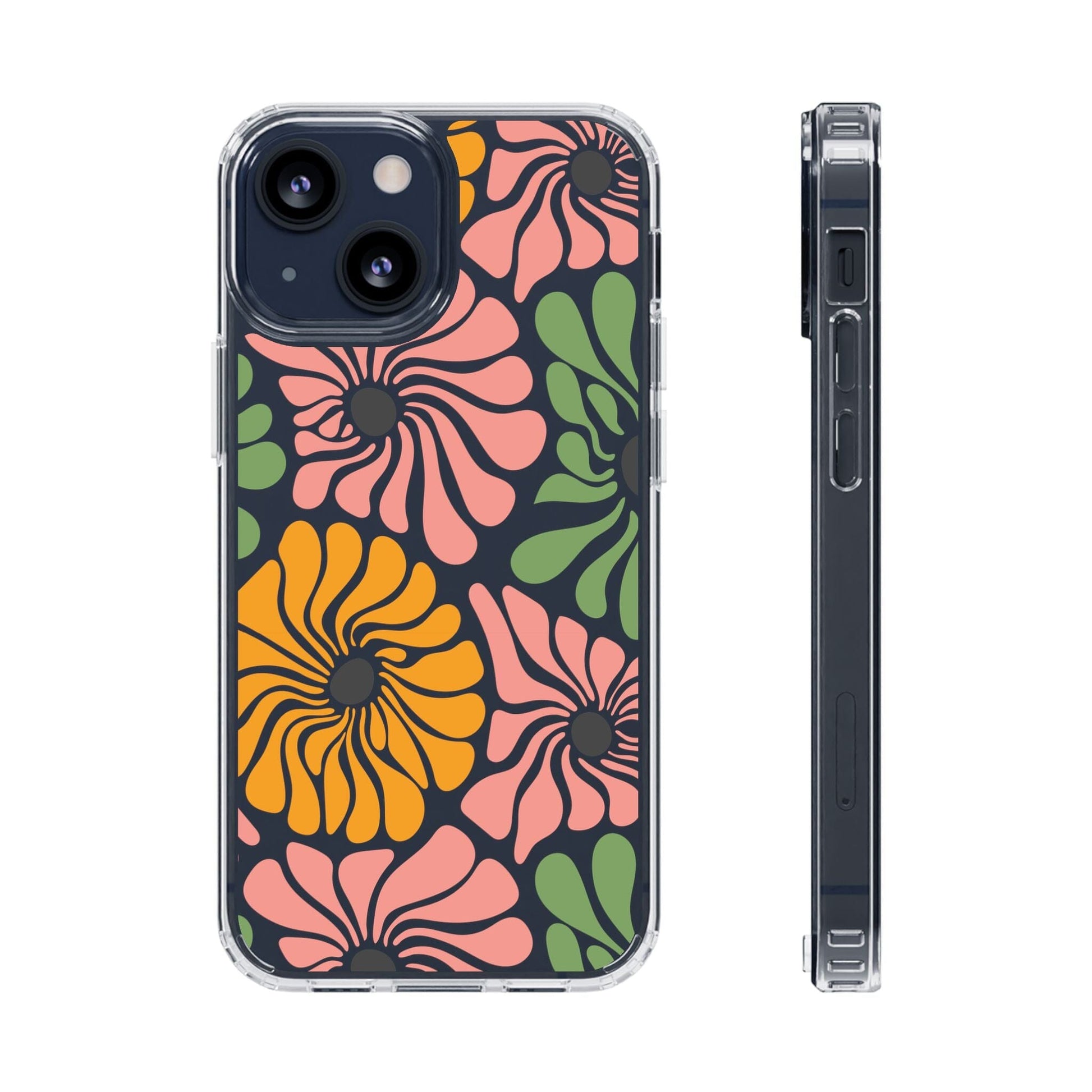 Retro Flower Phone Case, Hippie Boho Clear Phone Case, Matisse Flower Market Daisies Phonecase for iPhone 12, iPhone 13, iPhone 14 & Samsung Phone Case Printify iPhone 13 Mini Without gift packaging 