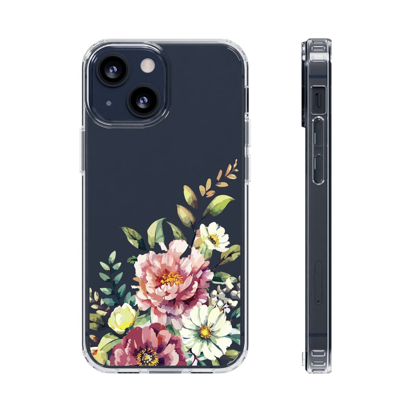 Wedding Flowers Clear Phone Cases • Designed to fit iPhone and Samsung Phones Phone Case Printify iPhone 13 Mini Without gift packaging 