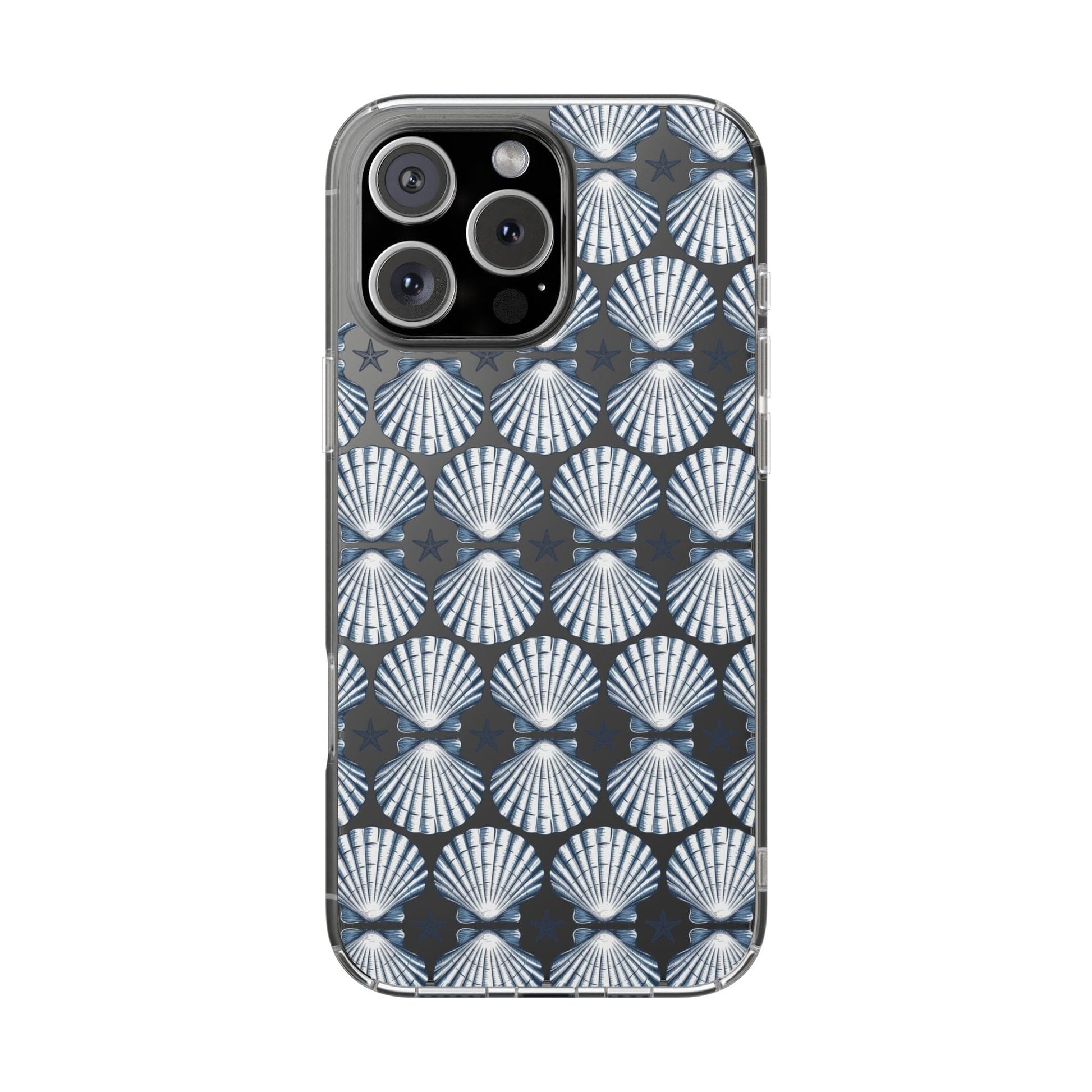 Meet Me At The Beach, iPhone 16 Clear Phone Case, Summer Vibes Seashell Phone Cases, iPhone 16 Pro, iPhone 15 Plus, 14 Pro, Samsung Galaxy Phone Case Printify iPhone 16 Pro Max Without gift packaging 