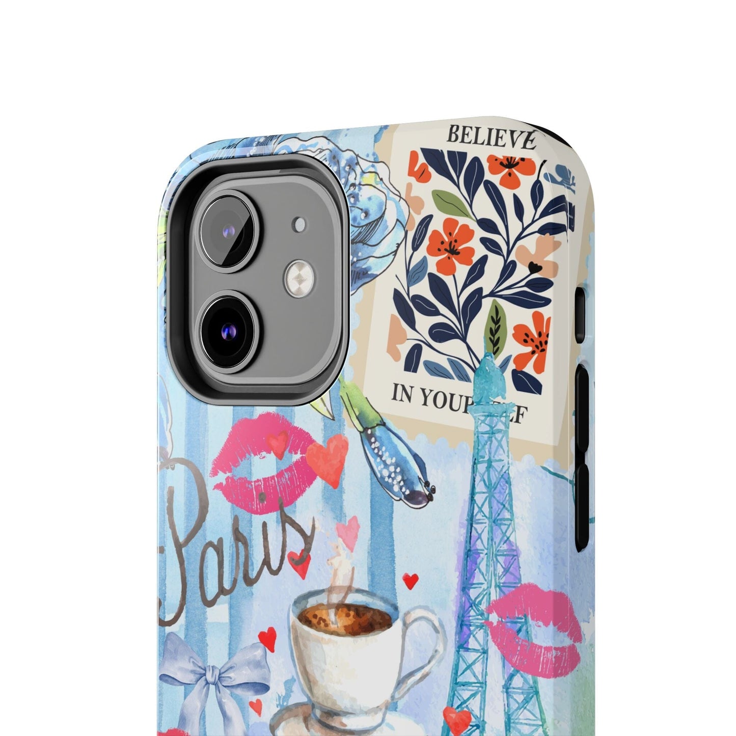 Coquette In Paris, Collage Phone Case, Floral Bookish Aesthetic, Preppy Stuff ~ Cell Phone Case for iPhone 12, iPhone 13, iPhone 14 & 15 Phone Case Printify 